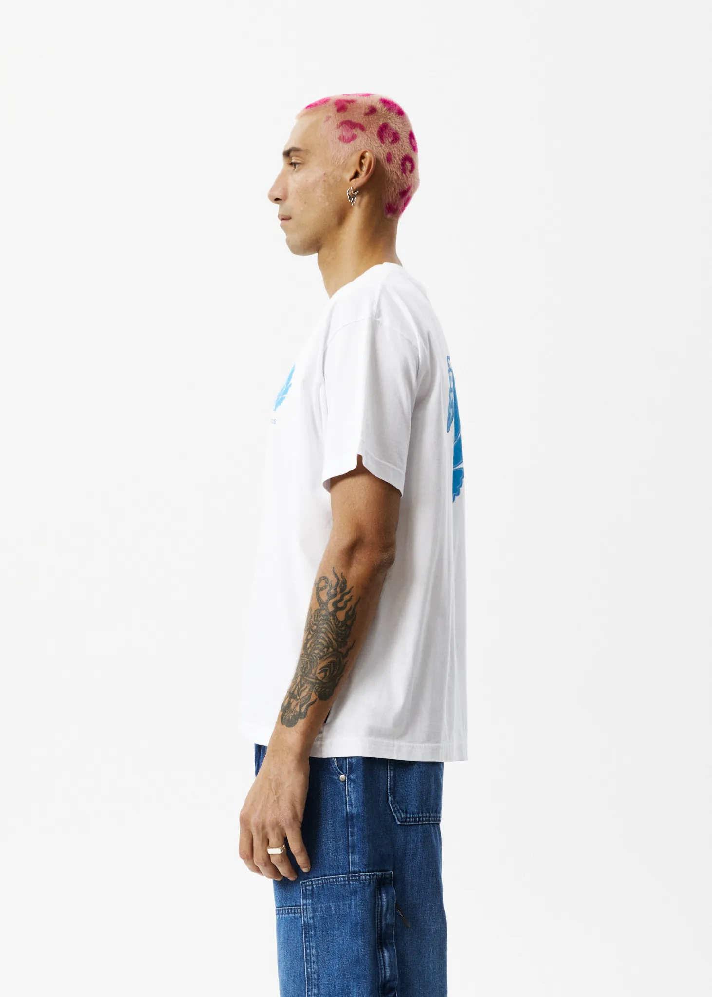 AFENDS Mens Whirlwood - Boxy Graphic T-Shirt - White