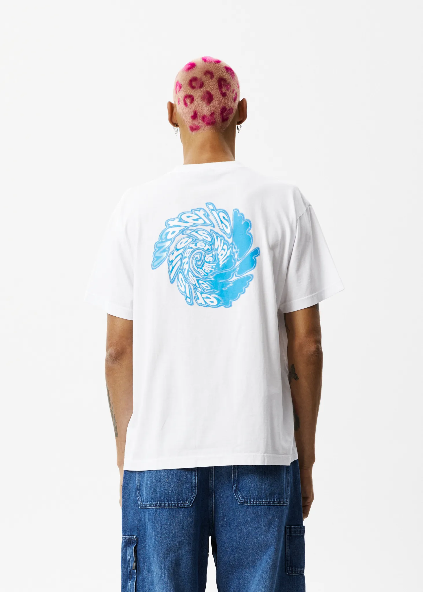 AFENDS Mens Whirlwood - Boxy Graphic T-Shirt - White