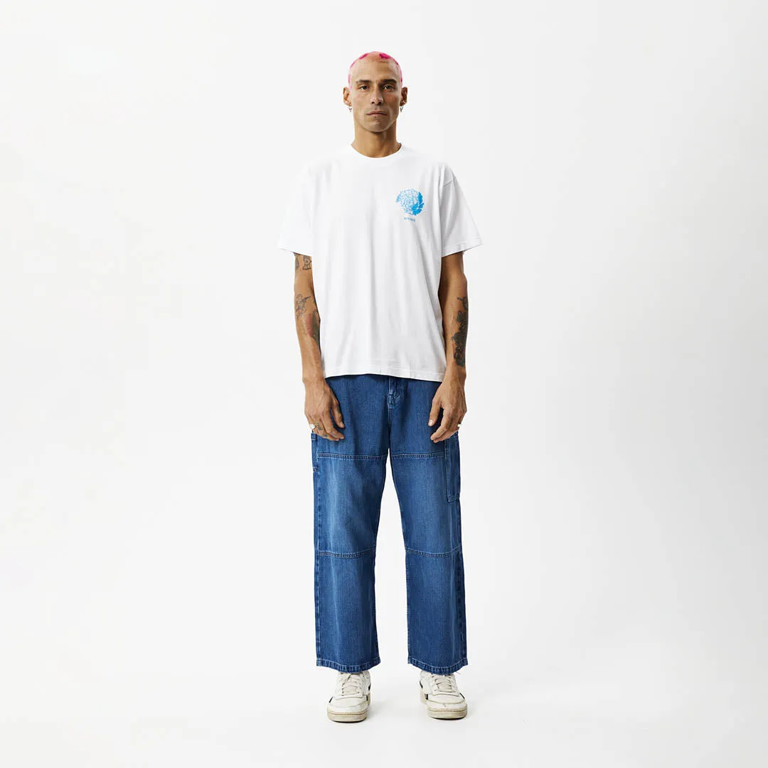AFENDS Mens Whirlwood - Boxy Graphic T-Shirt - White