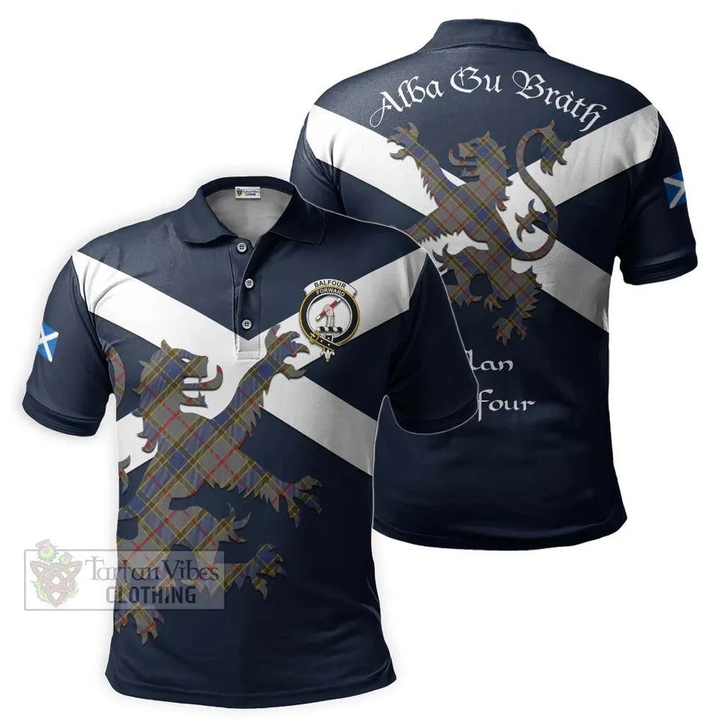 Balfour Tartan Lion Rampant Polo Shirt Proudly Display Your Heritage with Alba Gu Brath and Clan Name