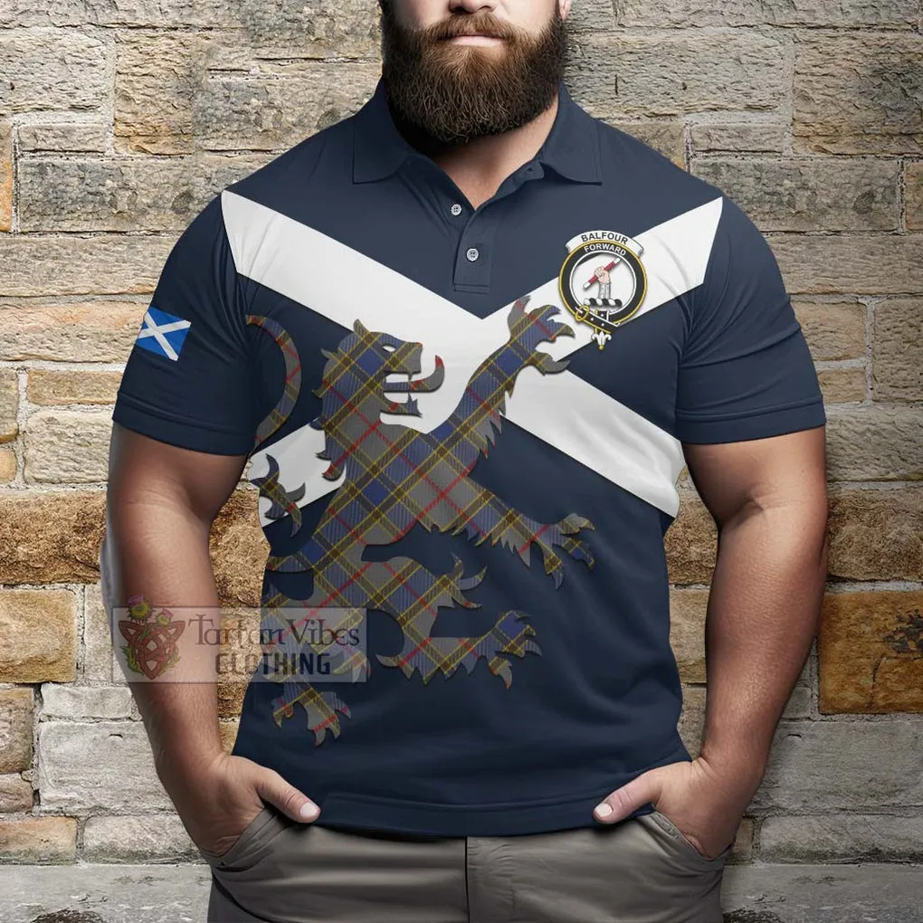 Balfour Tartan Lion Rampant Polo Shirt Proudly Display Your Heritage with Alba Gu Brath and Clan Name