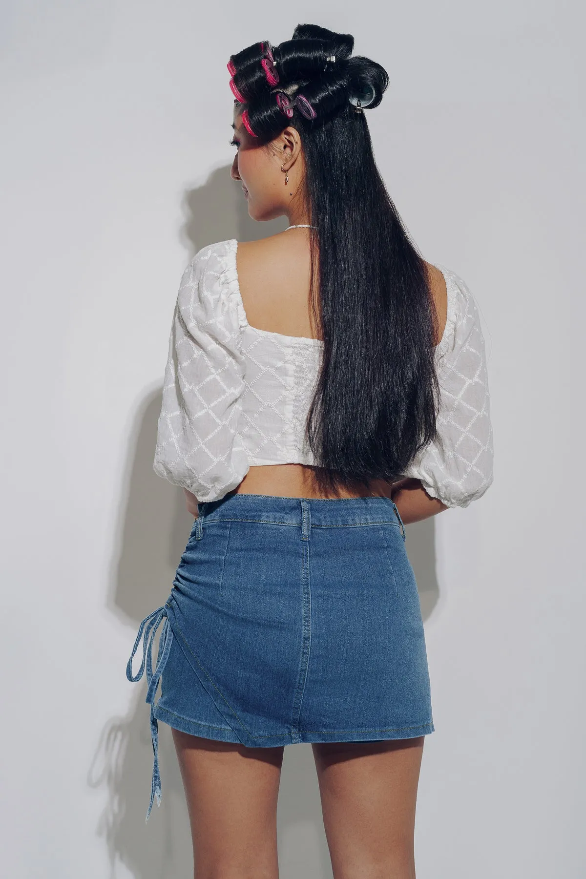 Blue Cinched Skorts