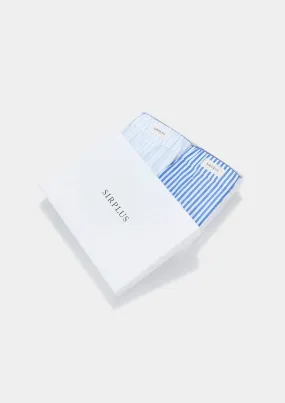 Blue Stripes Cotton Boxer Shorts Gift Box