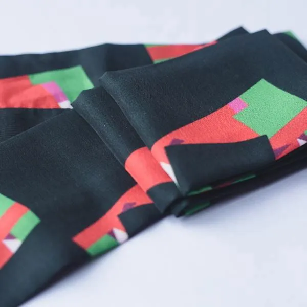 Bottled Joy fabric print Satin scarf