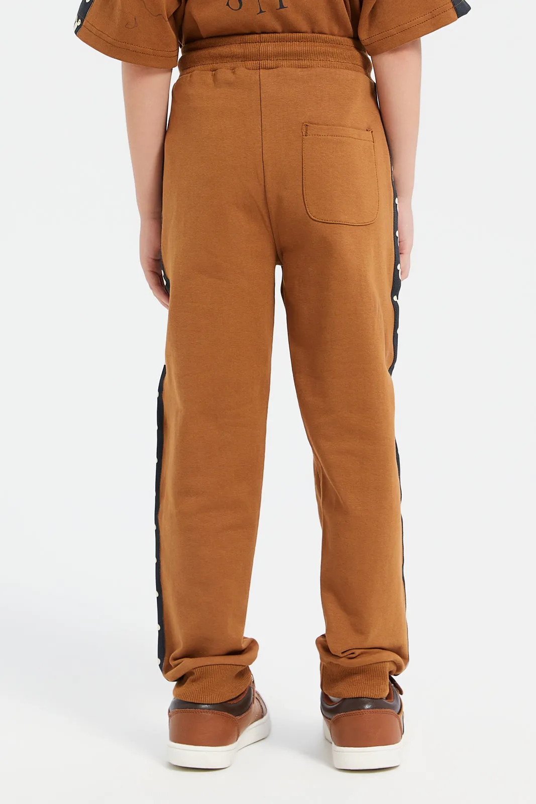 Boys Brown Mickey Mouse Jog Pants