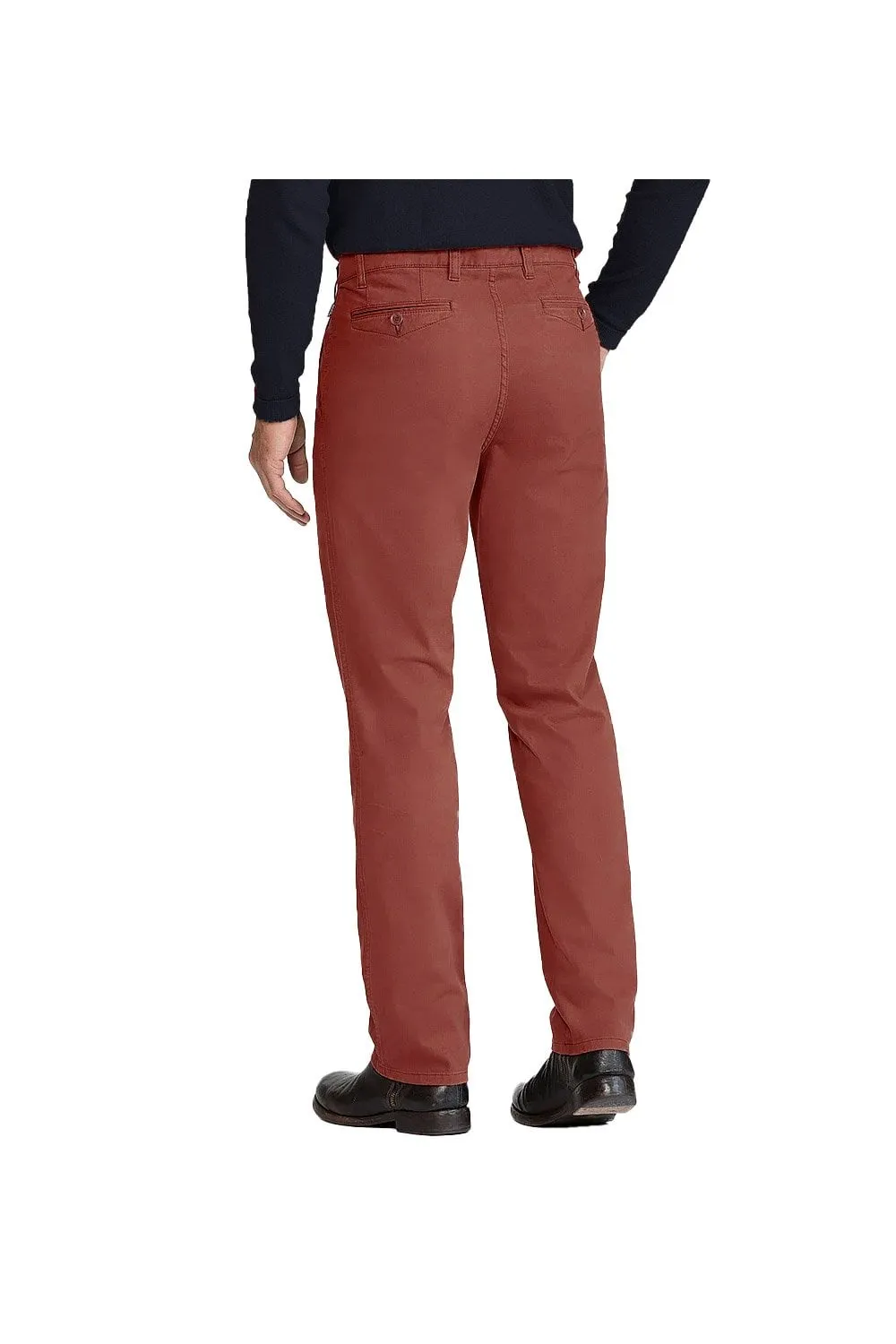 Catania B Cotton Stretch Chinos - Dark Red
