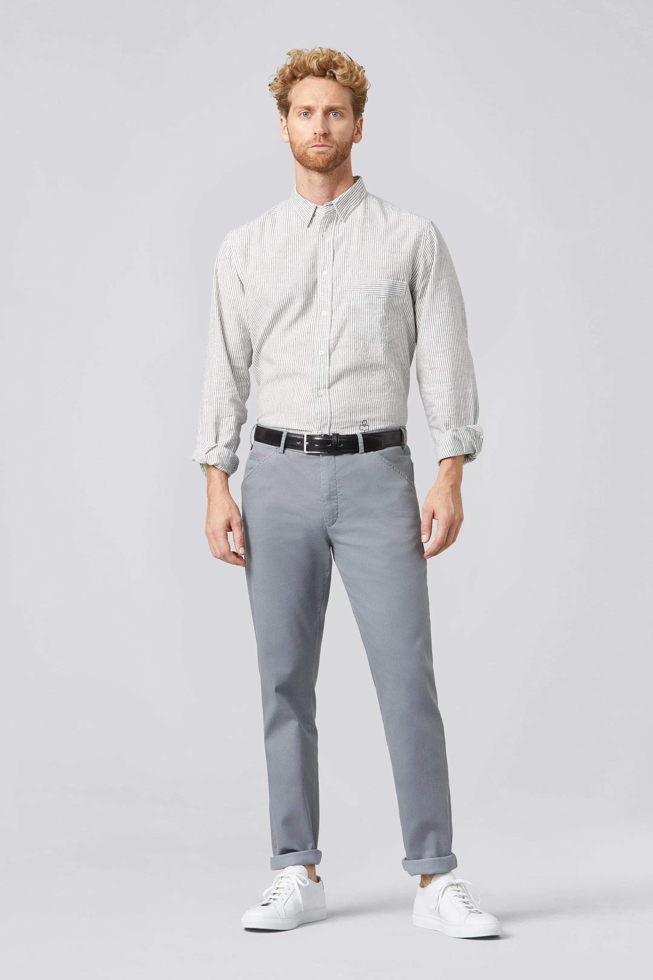 Chicago Cotton Stretch Chinos - Light Grey