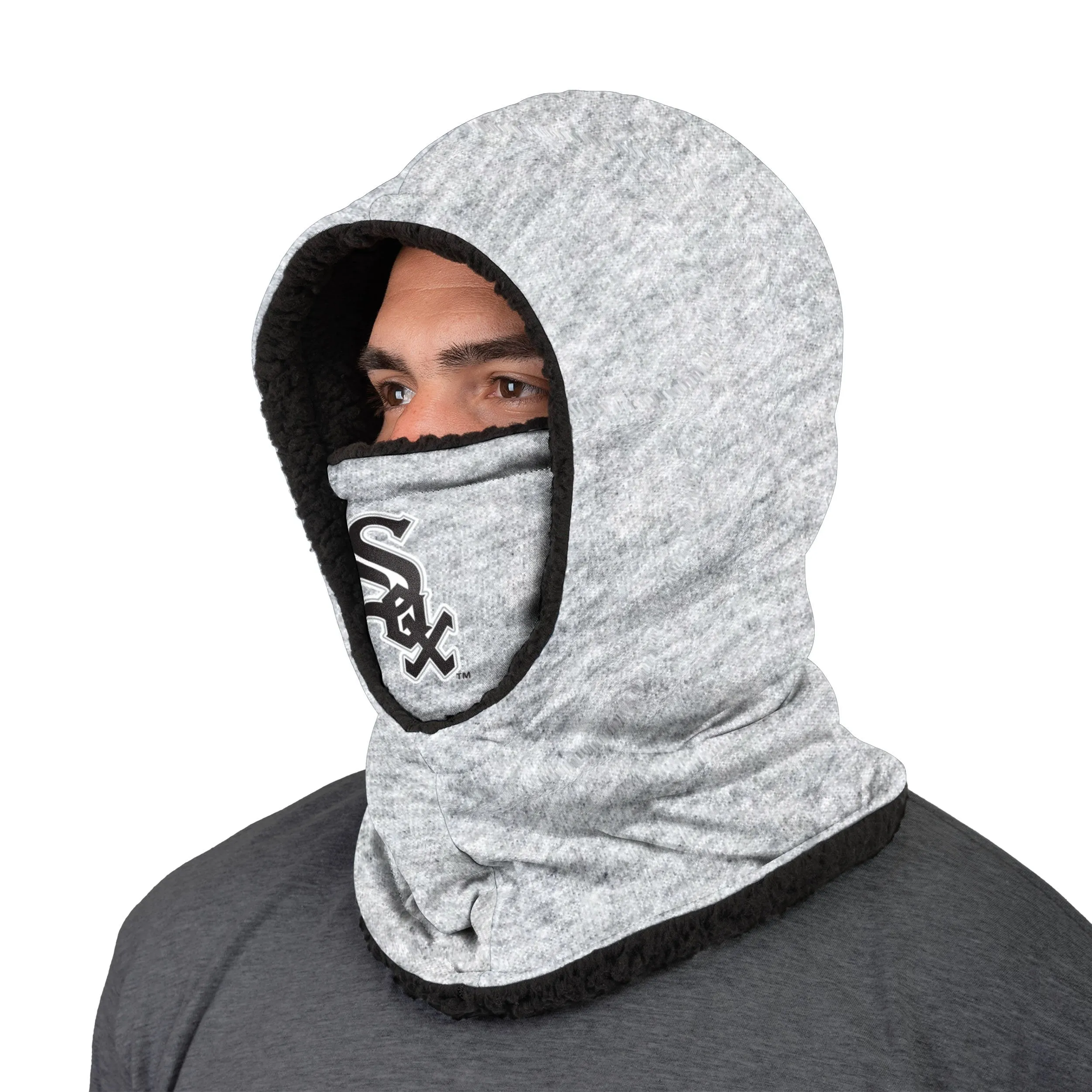 Chicago White Sox MLB Heather Grey Big Logo Hooded Gaiter