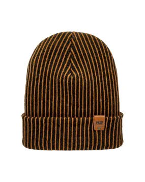 Cuffed Wide Ribbed Striped Beanie, Limited Edition, Orange/Black, Made in USA