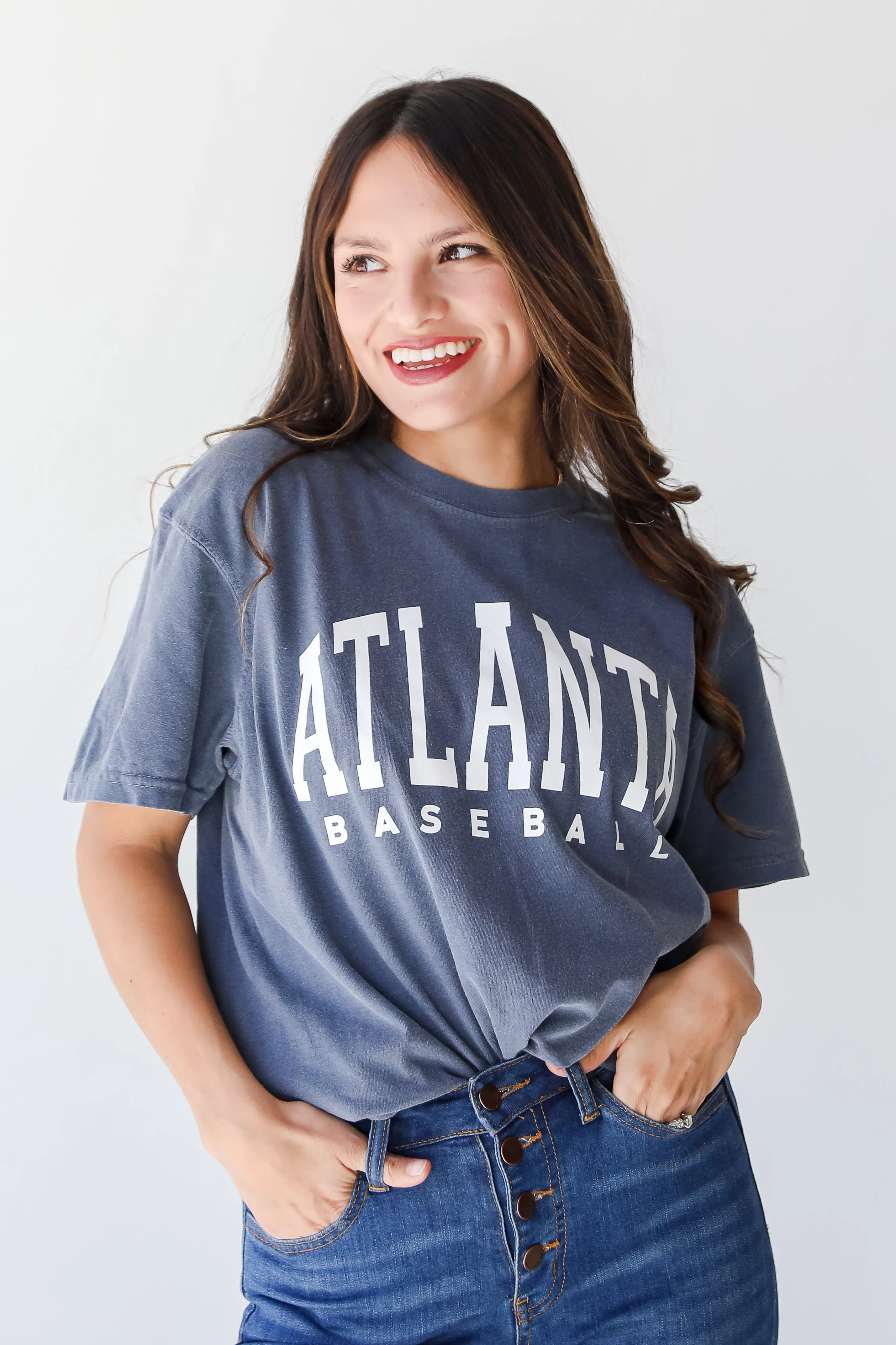 Denim Atlanta Baseball Tee