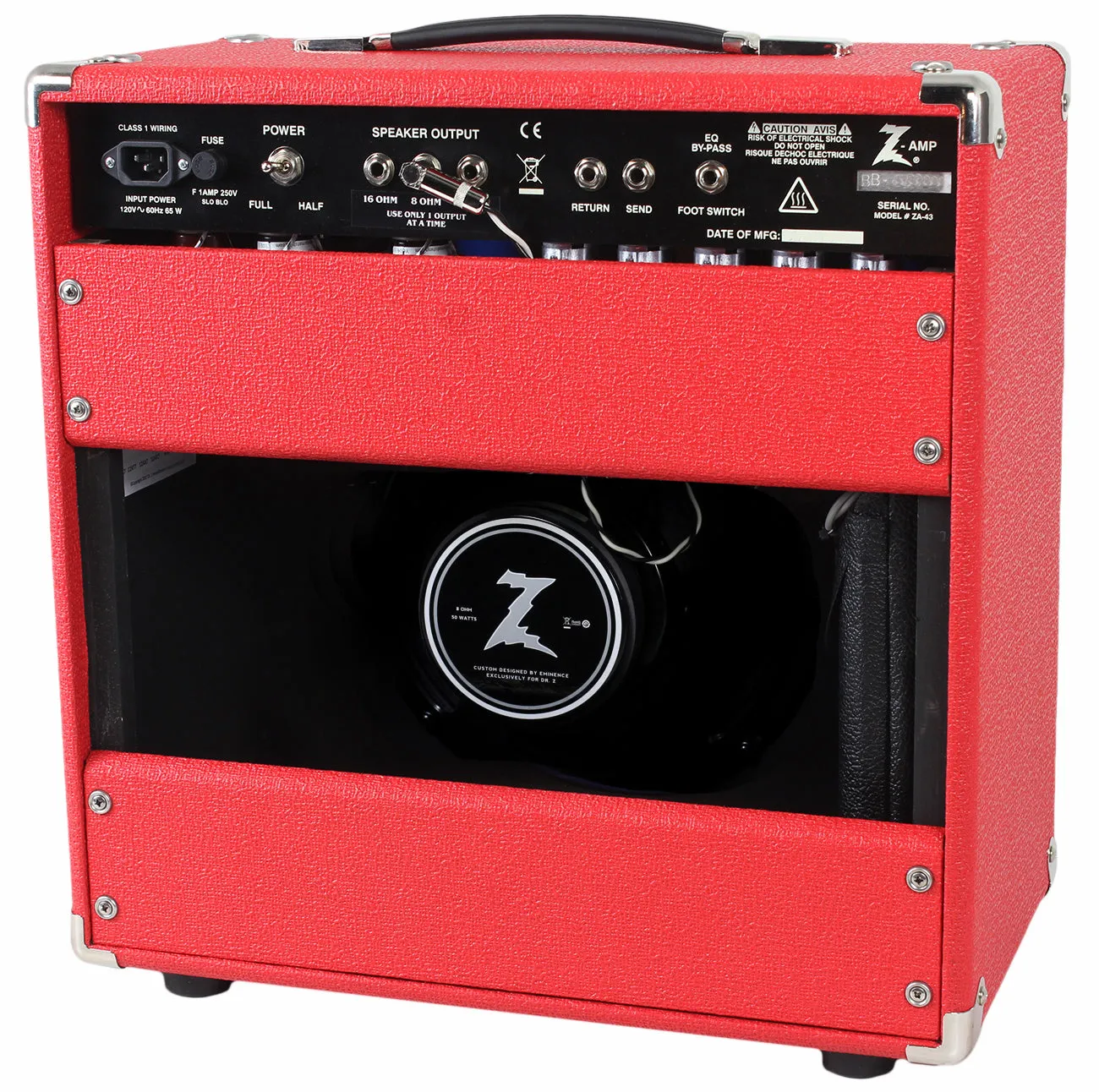 Dr. Z Z-Plus 1x12 Studio Combo, Red, ZW Grille