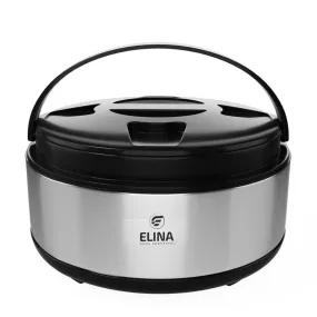 Elina Double Walled Insulated Stainless Steel Casserole 2.7L, Silver/Black