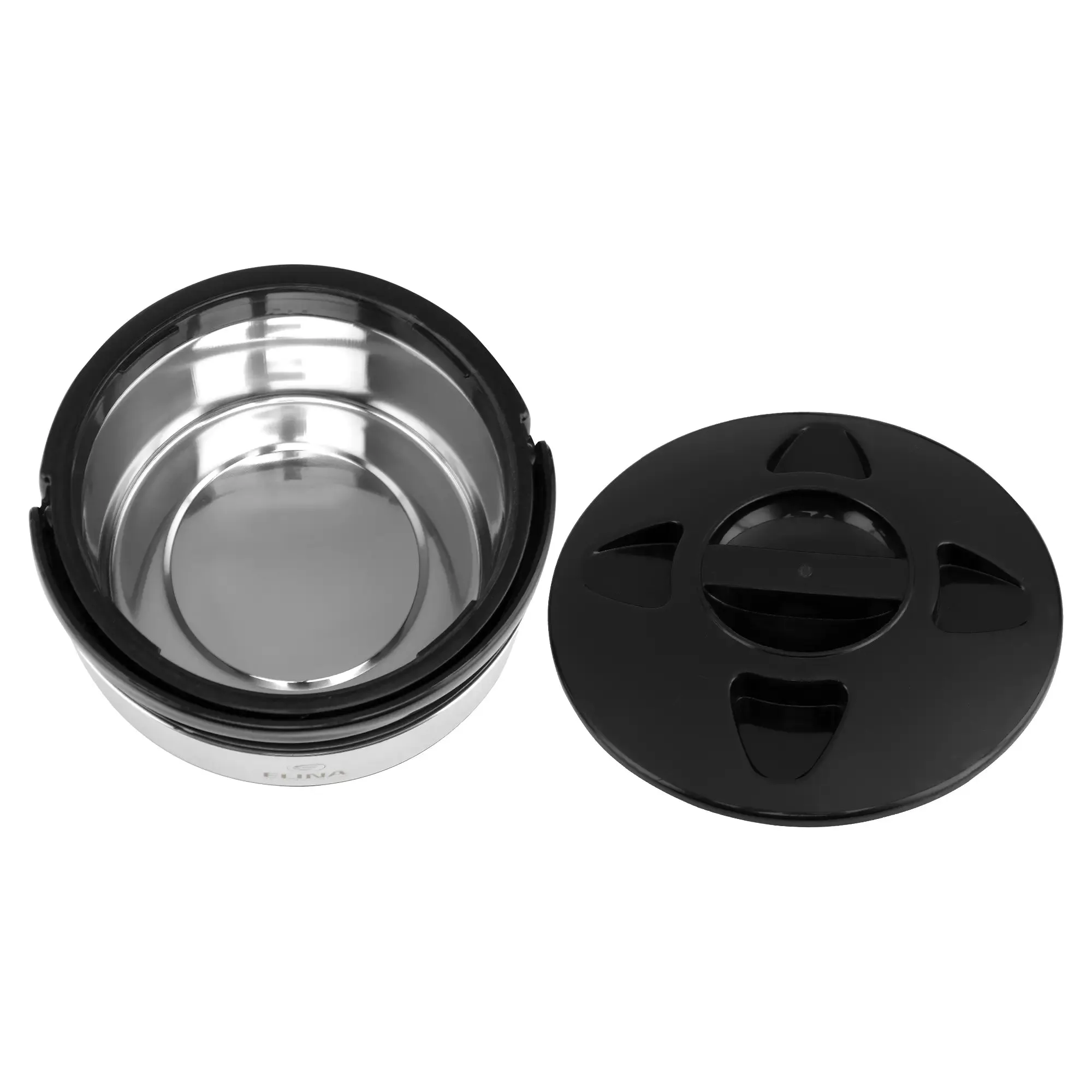 Elina Double Walled Insulated Stainless Steel Casserole 2.7L, Silver/Black