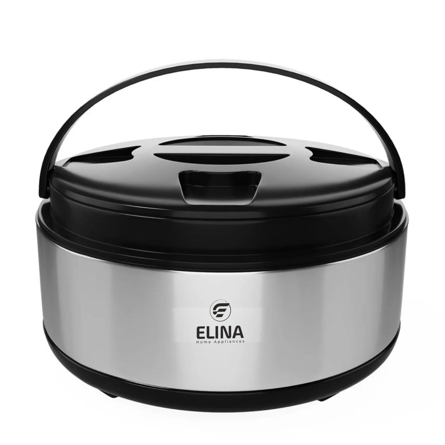 Elina Double Walled Insulated Stainless Steel Casserole 2.7L, Silver/Black