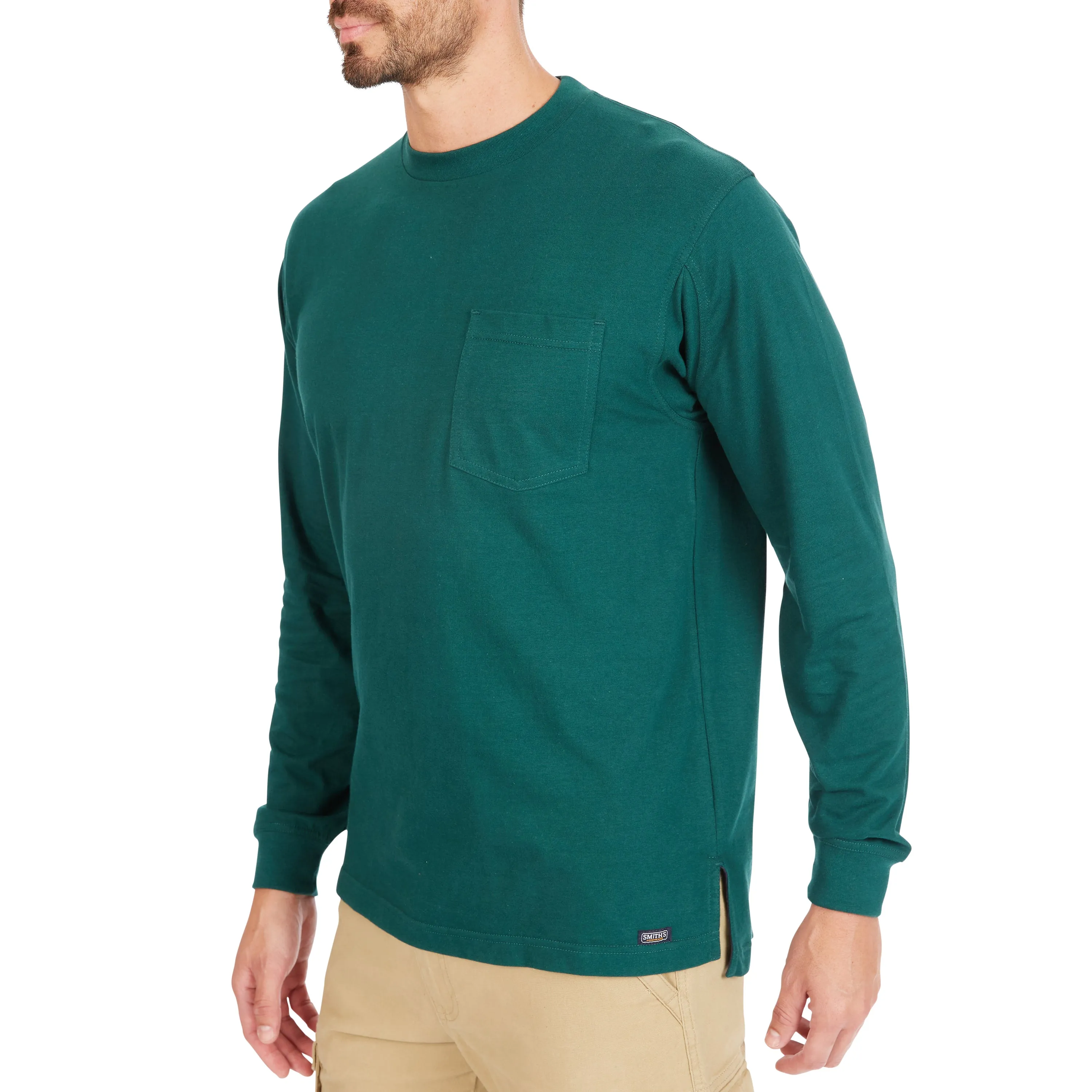 EXTENDED TAIL LONG SLEEVE POCKET T-SHIRT