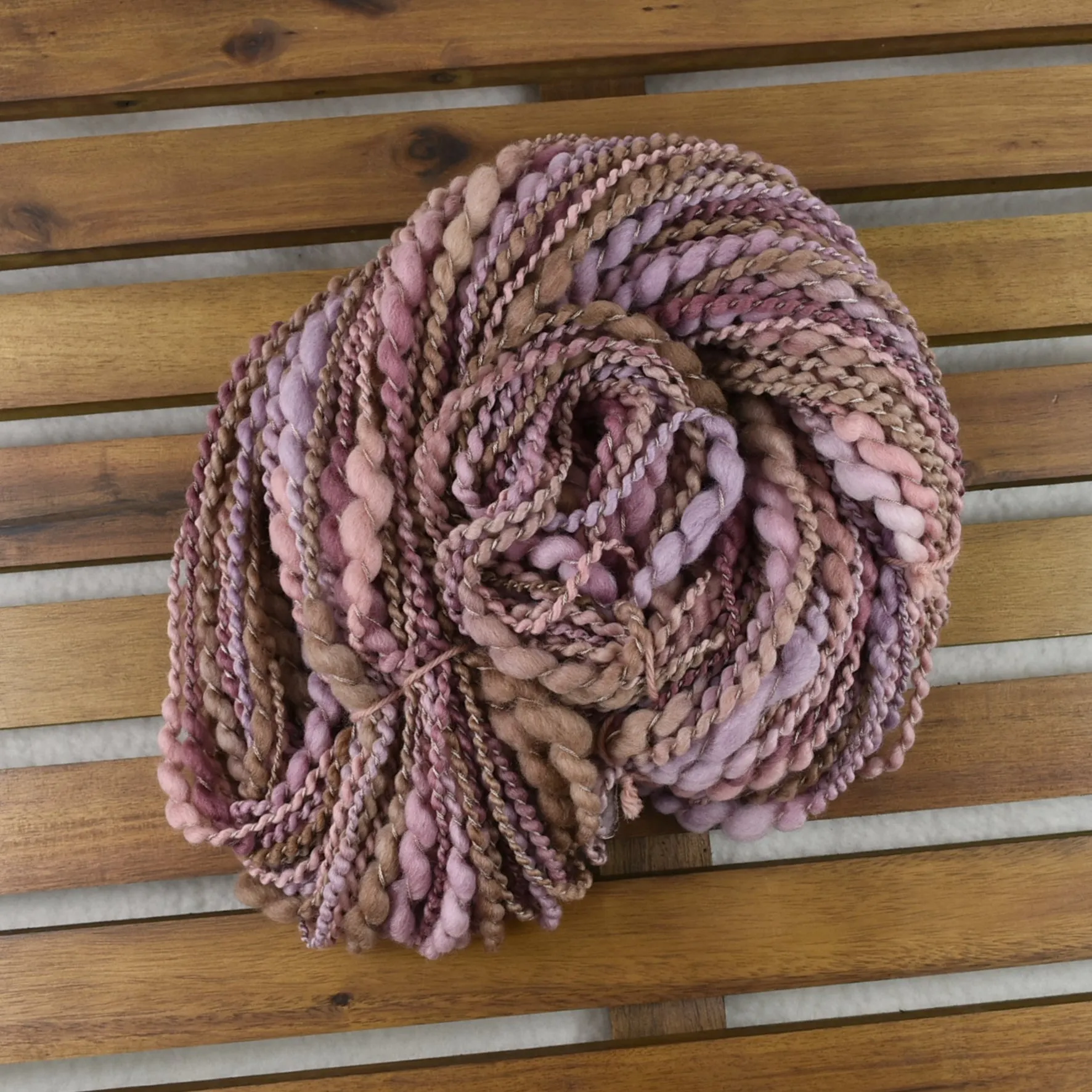 Handspun Chunky Tasmanian Merino Yarn in Mushroom 13217