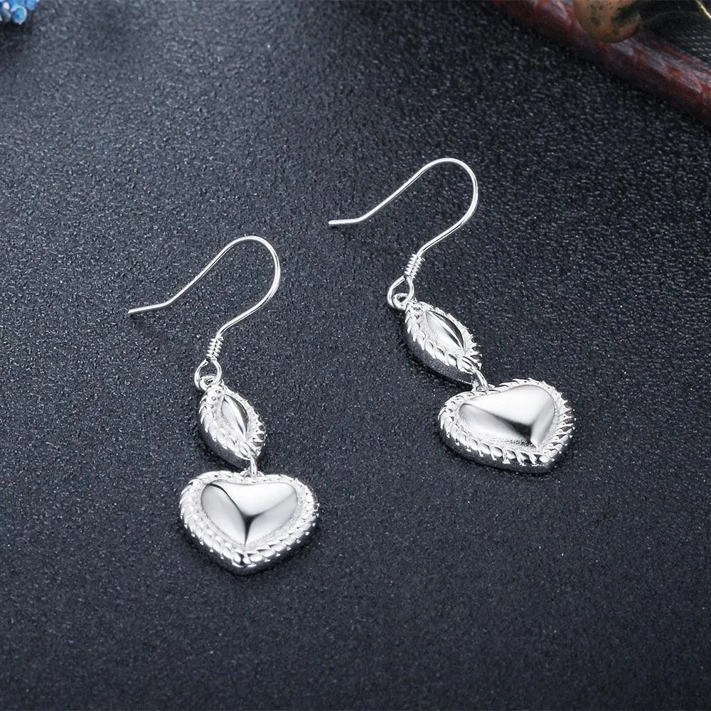 Heart Design Earrings for Women- Sterling Silver Jewelry for Women- Party Jewelry for Women- Stylish Accessories for Women