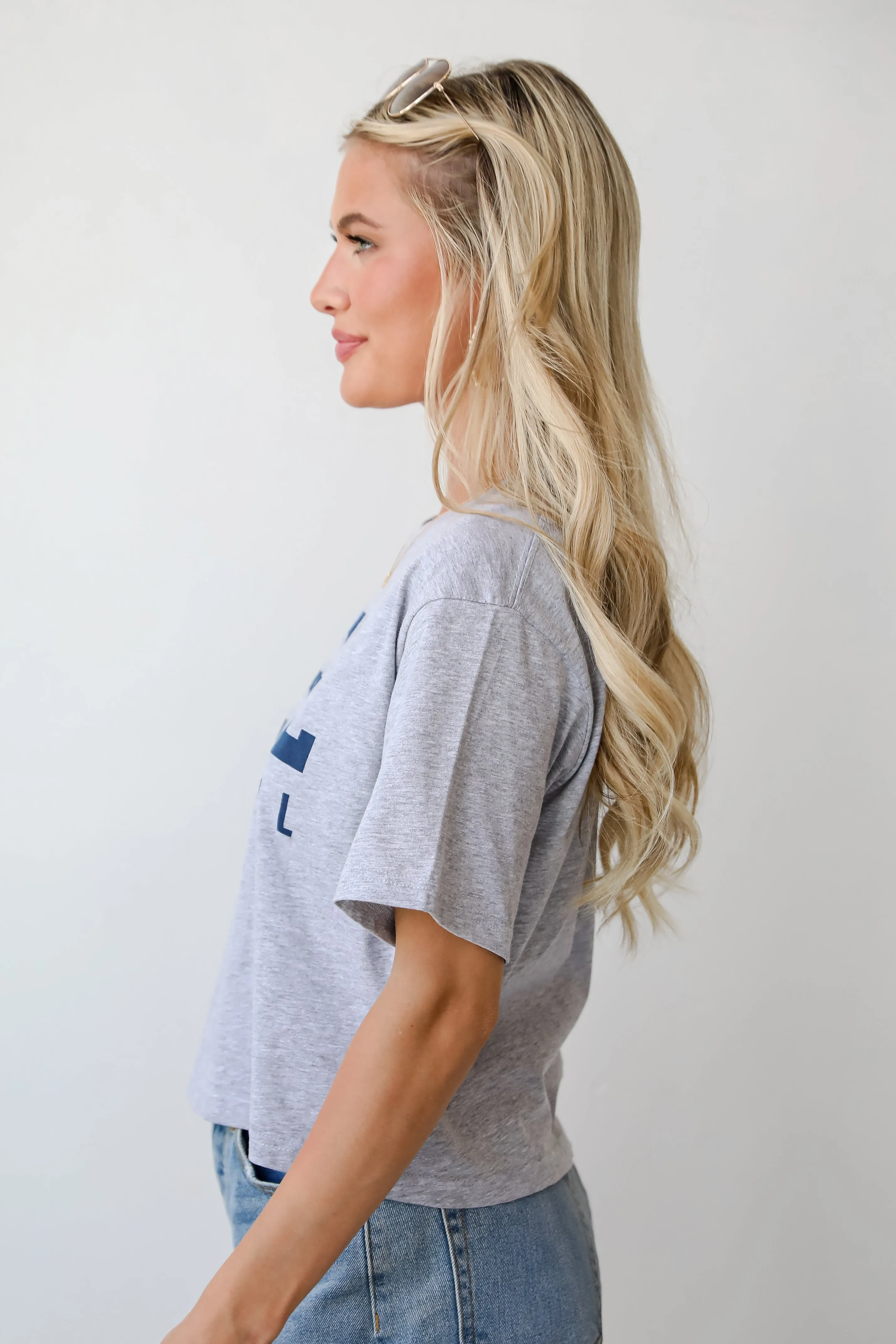 Heather Grey ATL Baseball Cropped Tee