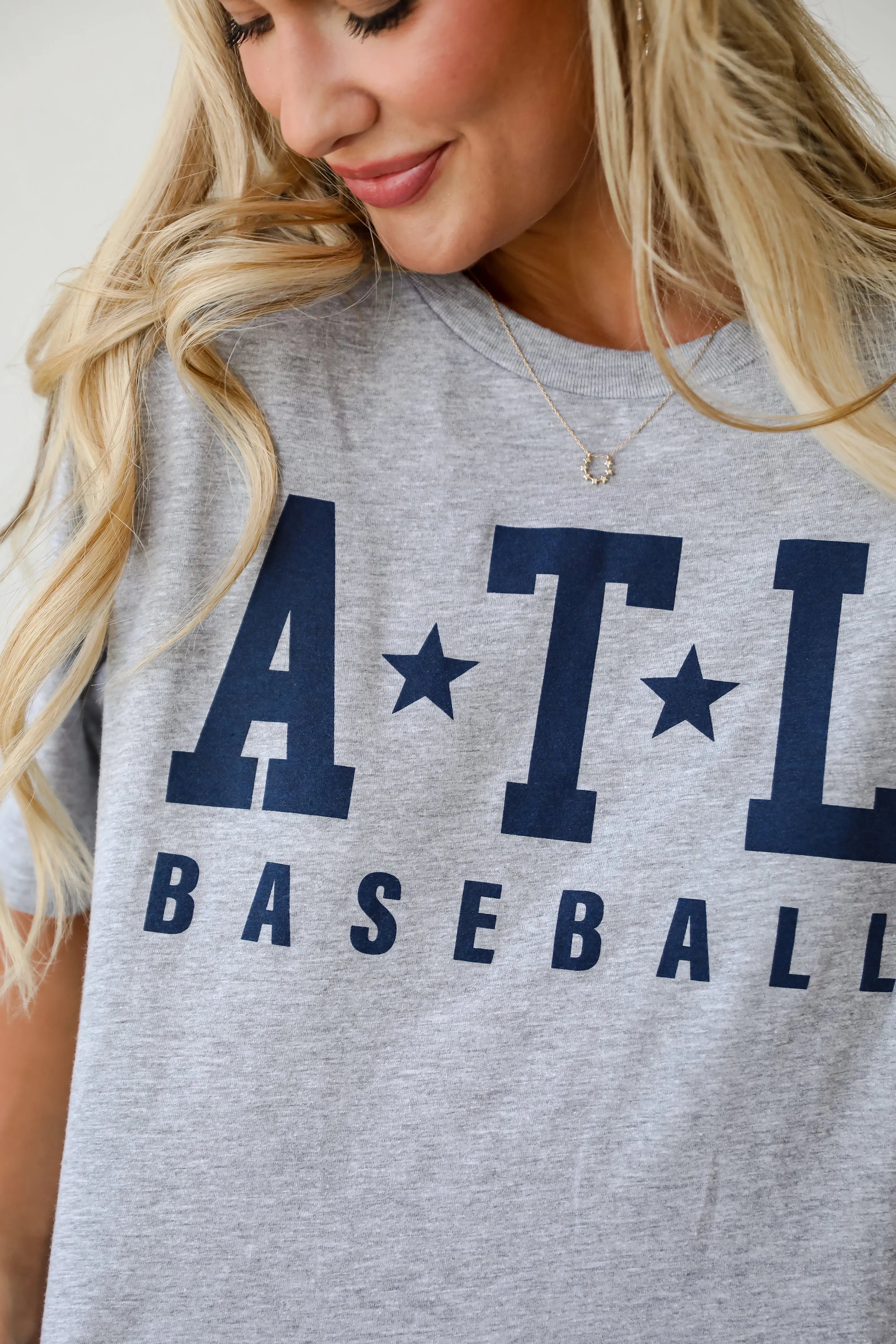 Heather Grey ATL Baseball Cropped Tee