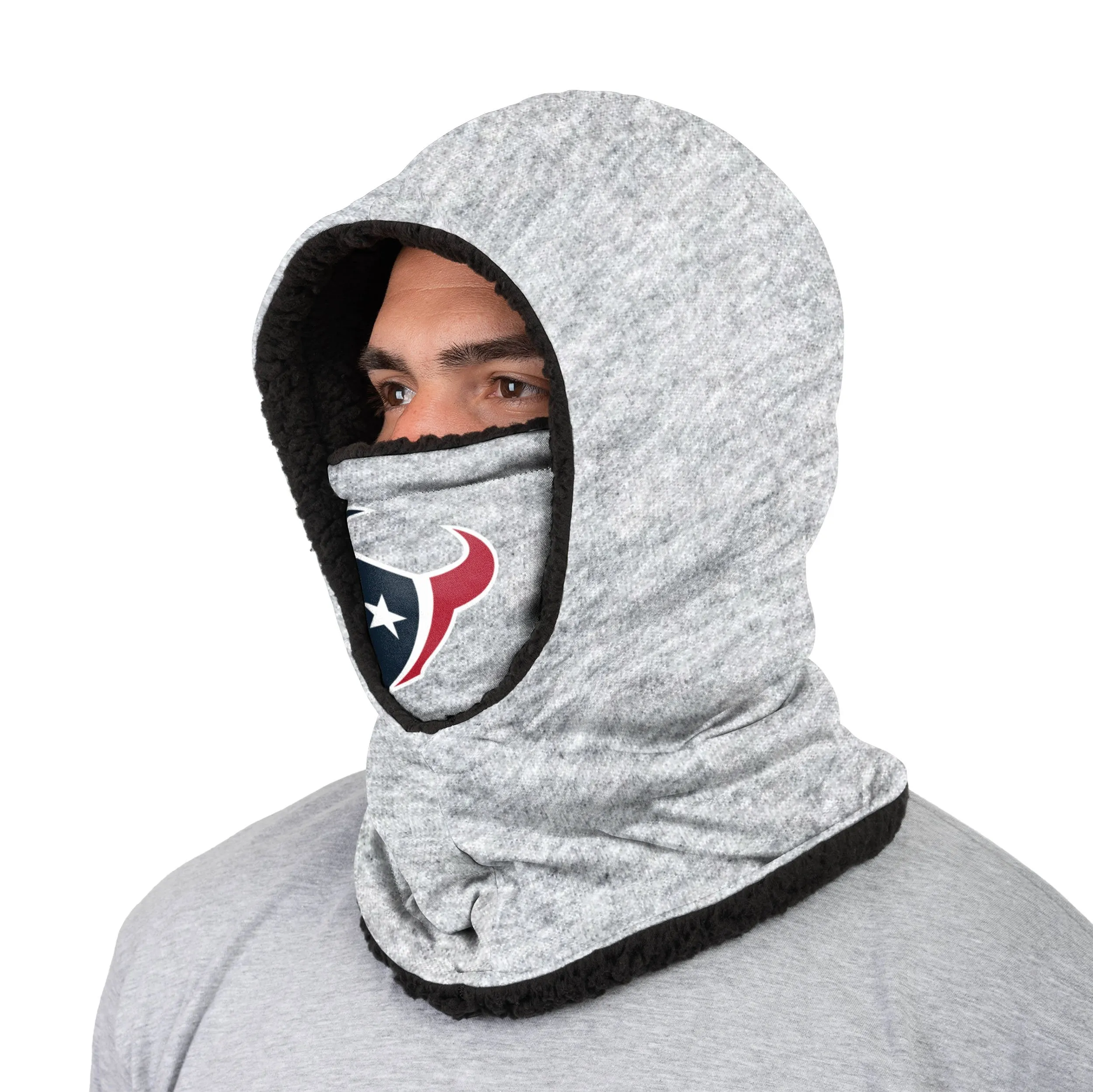 Houston Texans NFL Heather Grey Big Logo Hooded Gaiter
