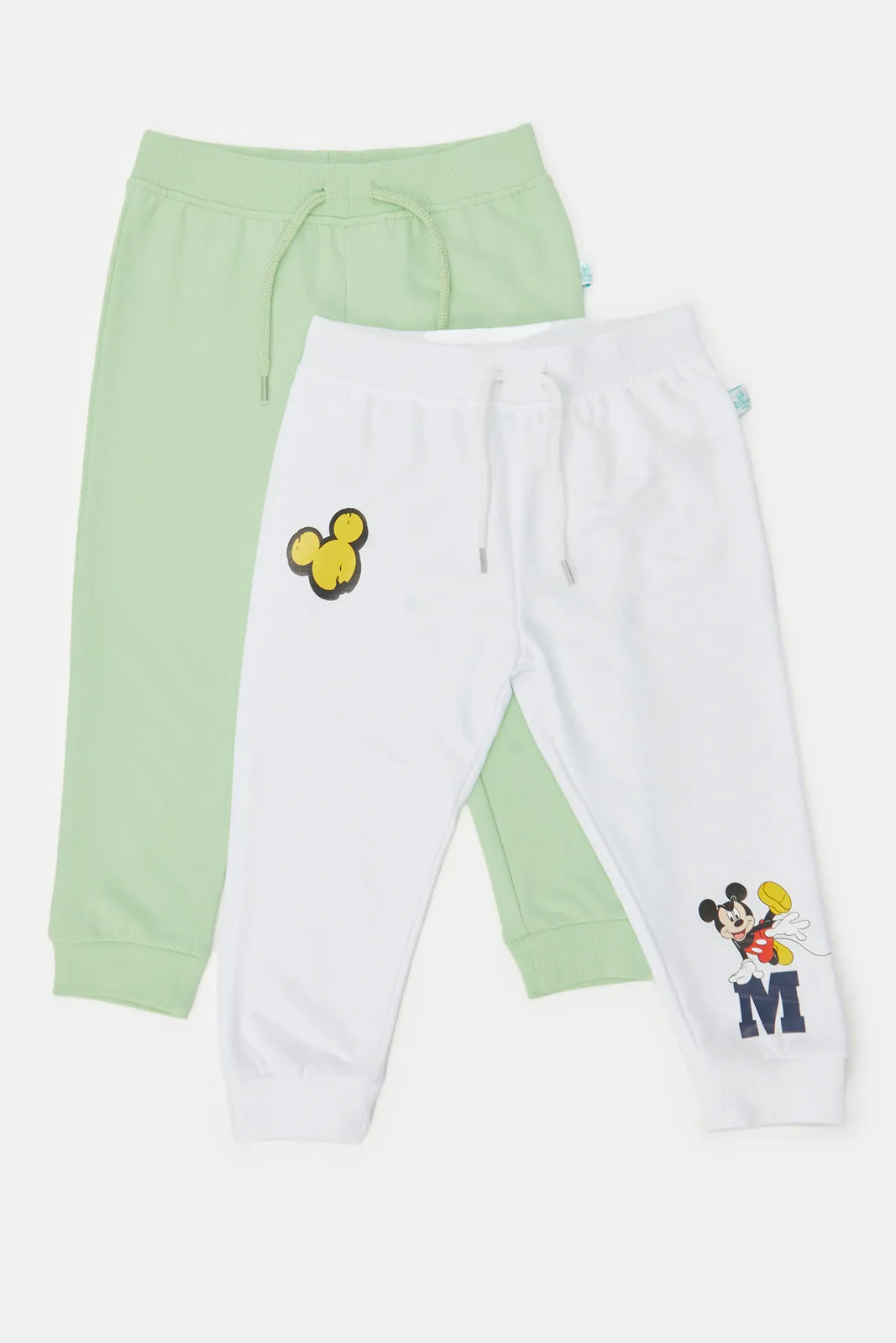 Infant Boys Blue And White Mickey Mouse Active Pants Set (2 Piece)