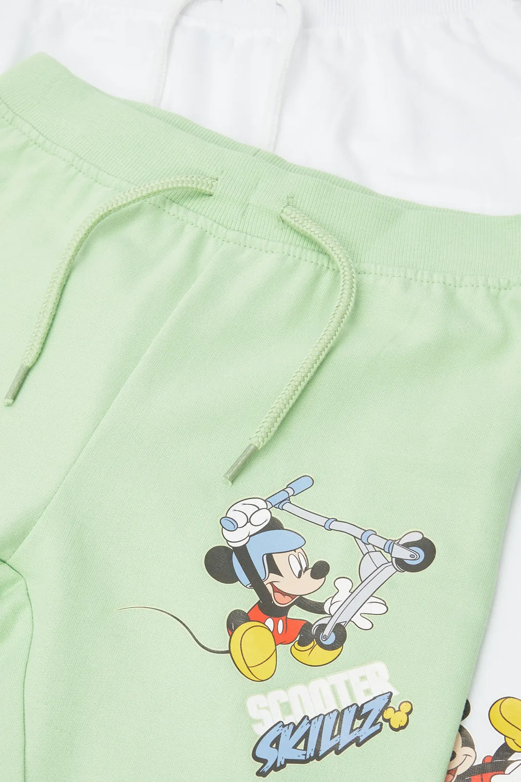 Infant Boys Blue And White Mickey Mouse Active Pants Set (2 Piece)