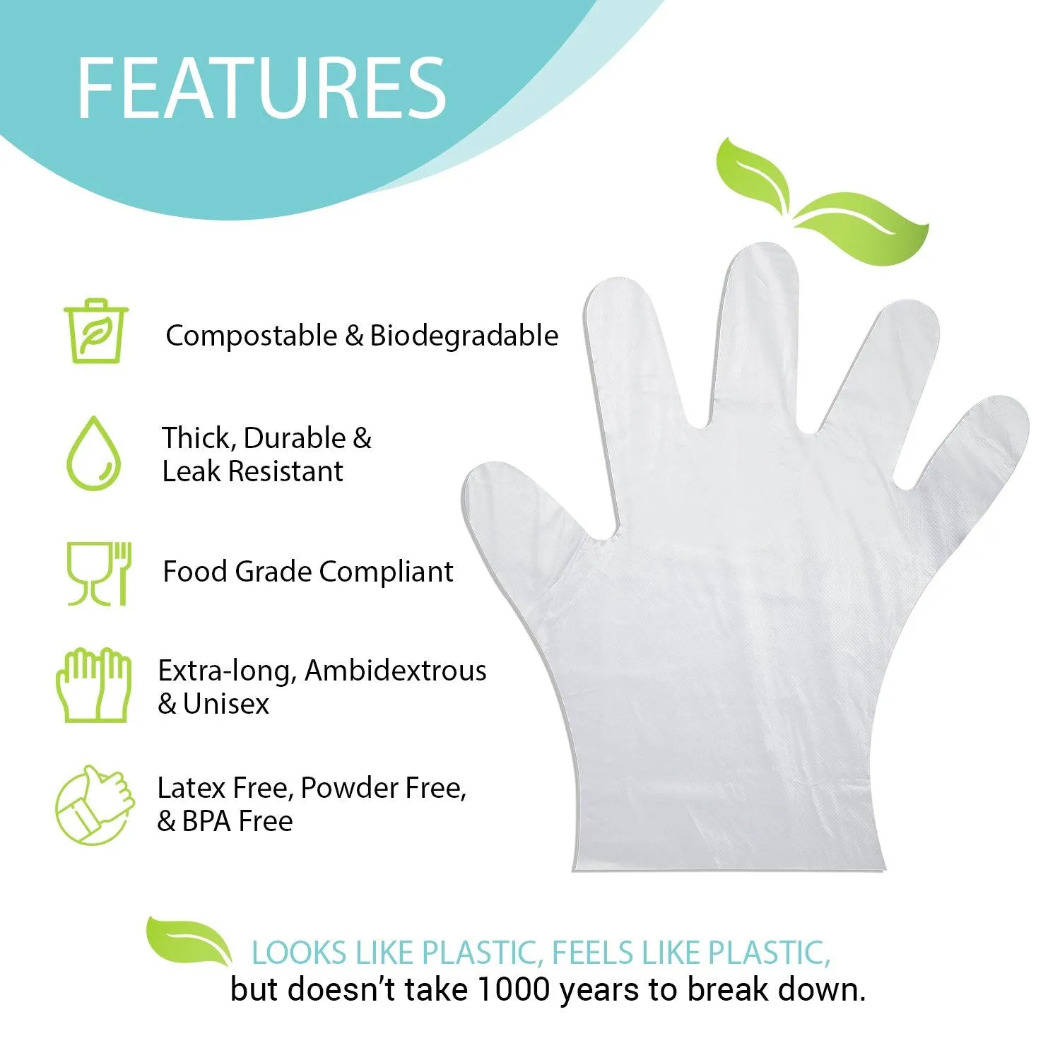Kids Youth-Size Compostable Gloves (100 gloves/box)