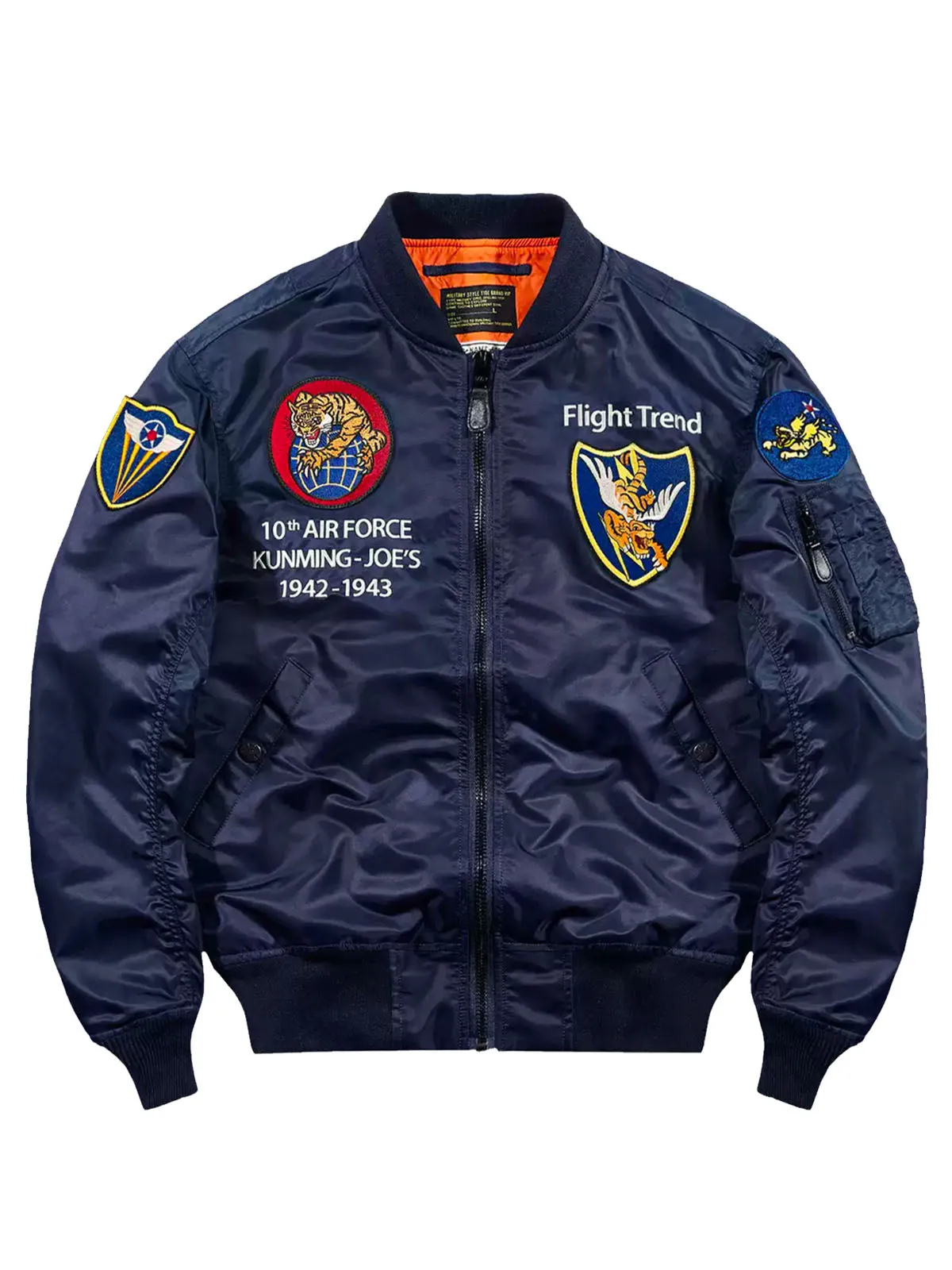 MA-1 Flight Jacket with Flying Tigers Embroidery – Vintage Bomber Jacket