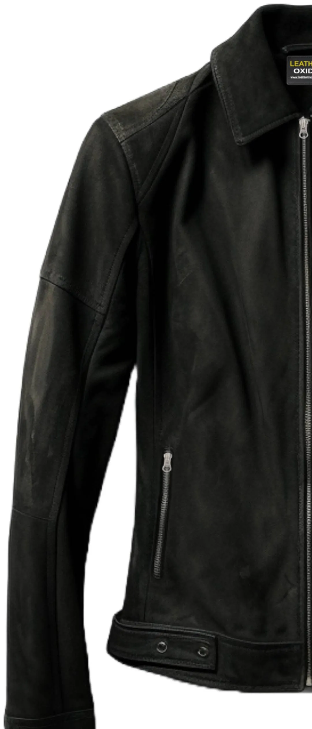 Men Black Suede Leather Jacket - Suede Black Jacket