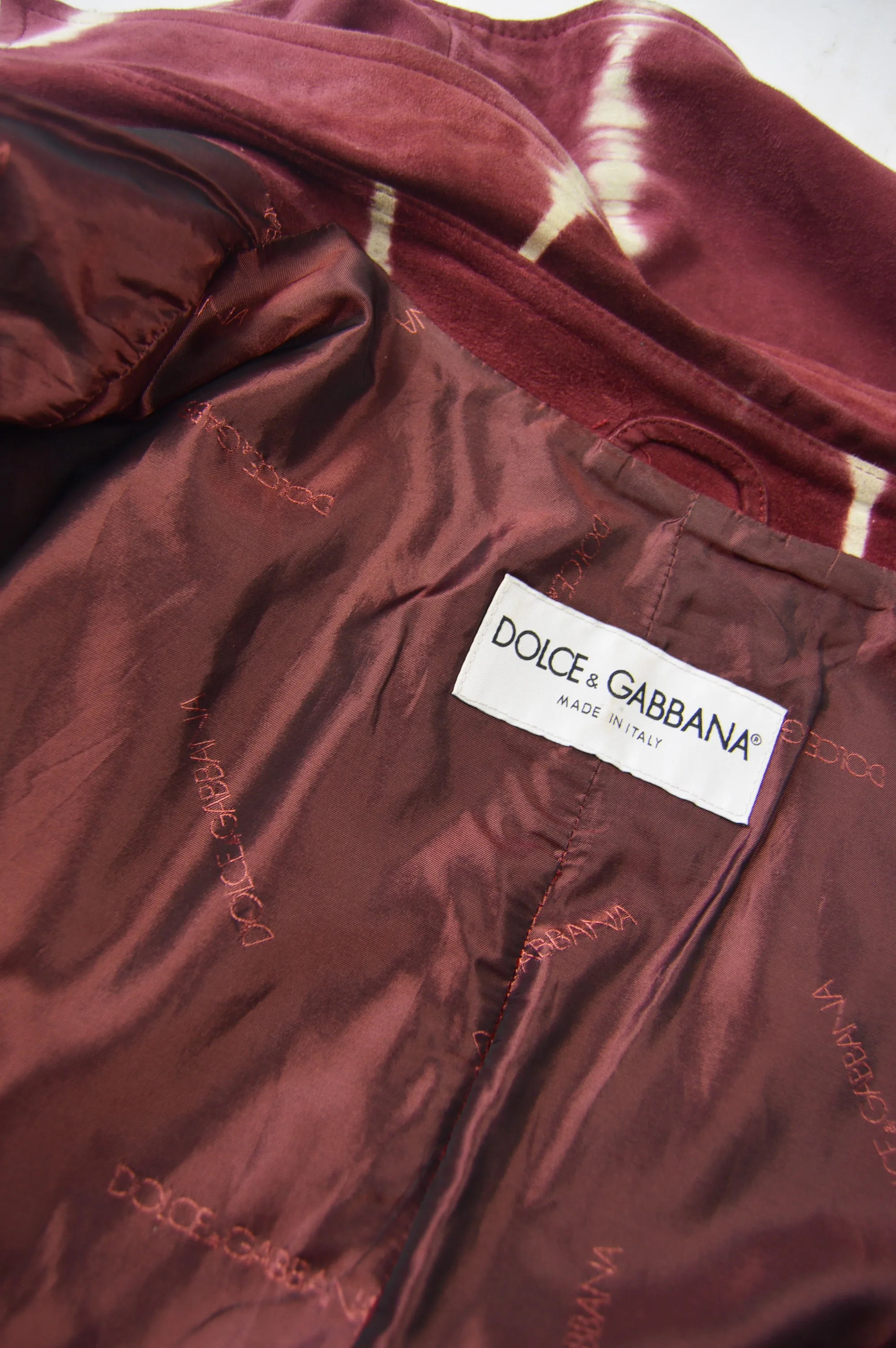 Mens Vintage Dyed Red Suede Shirt, 1990s