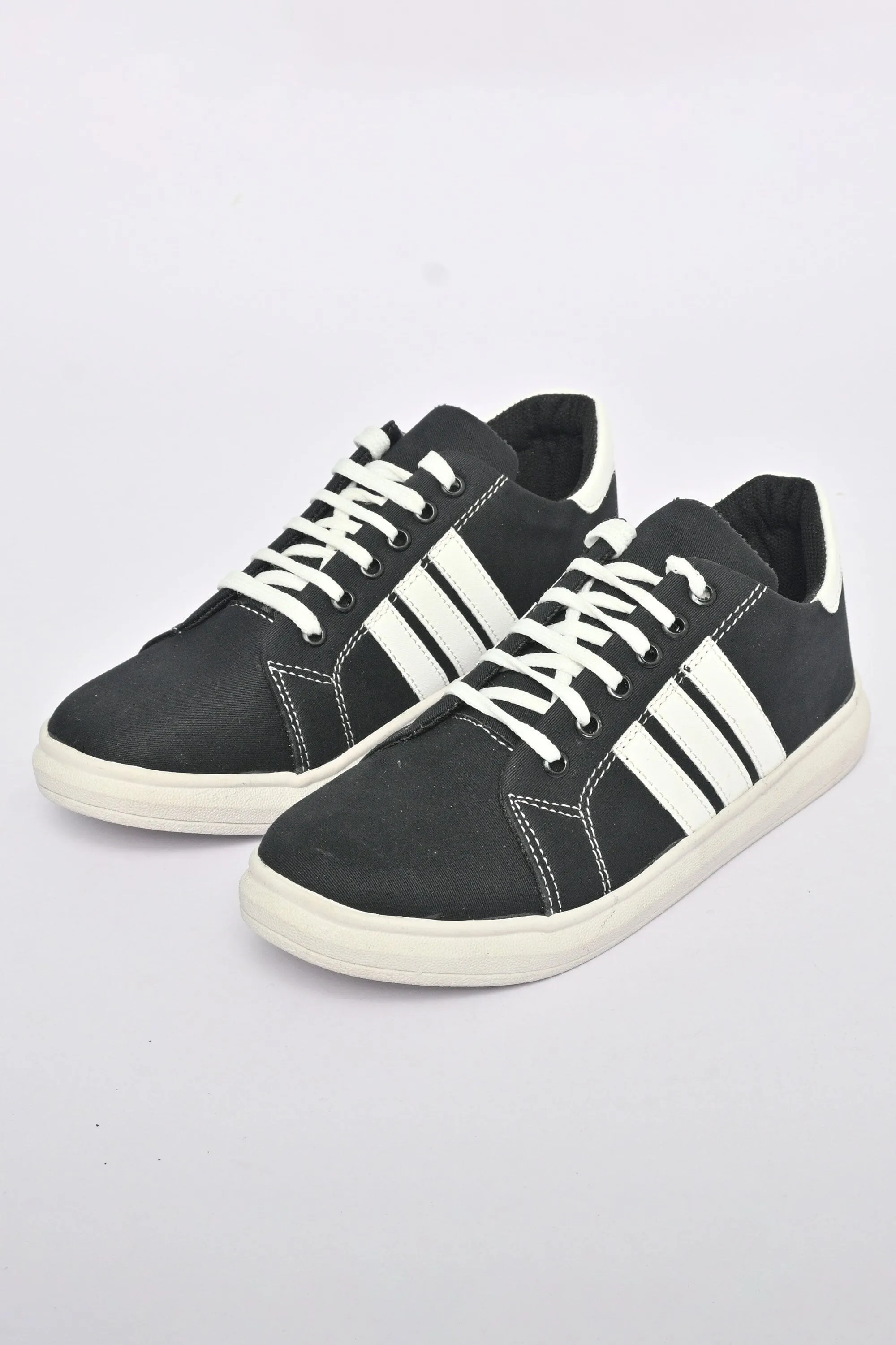 MR Men's Stripe Style Lace-up Sneaker Shoes