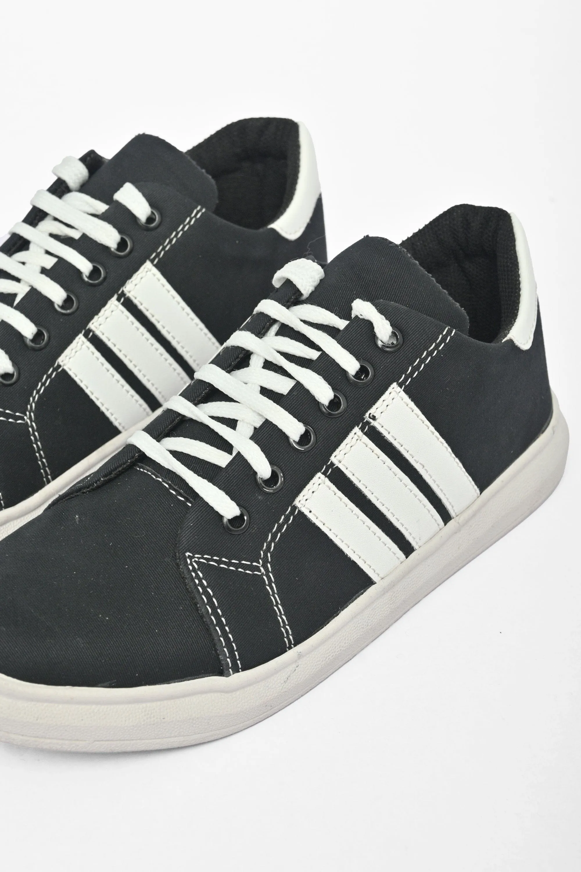 MR Men's Stripe Style Lace-up Sneaker Shoes