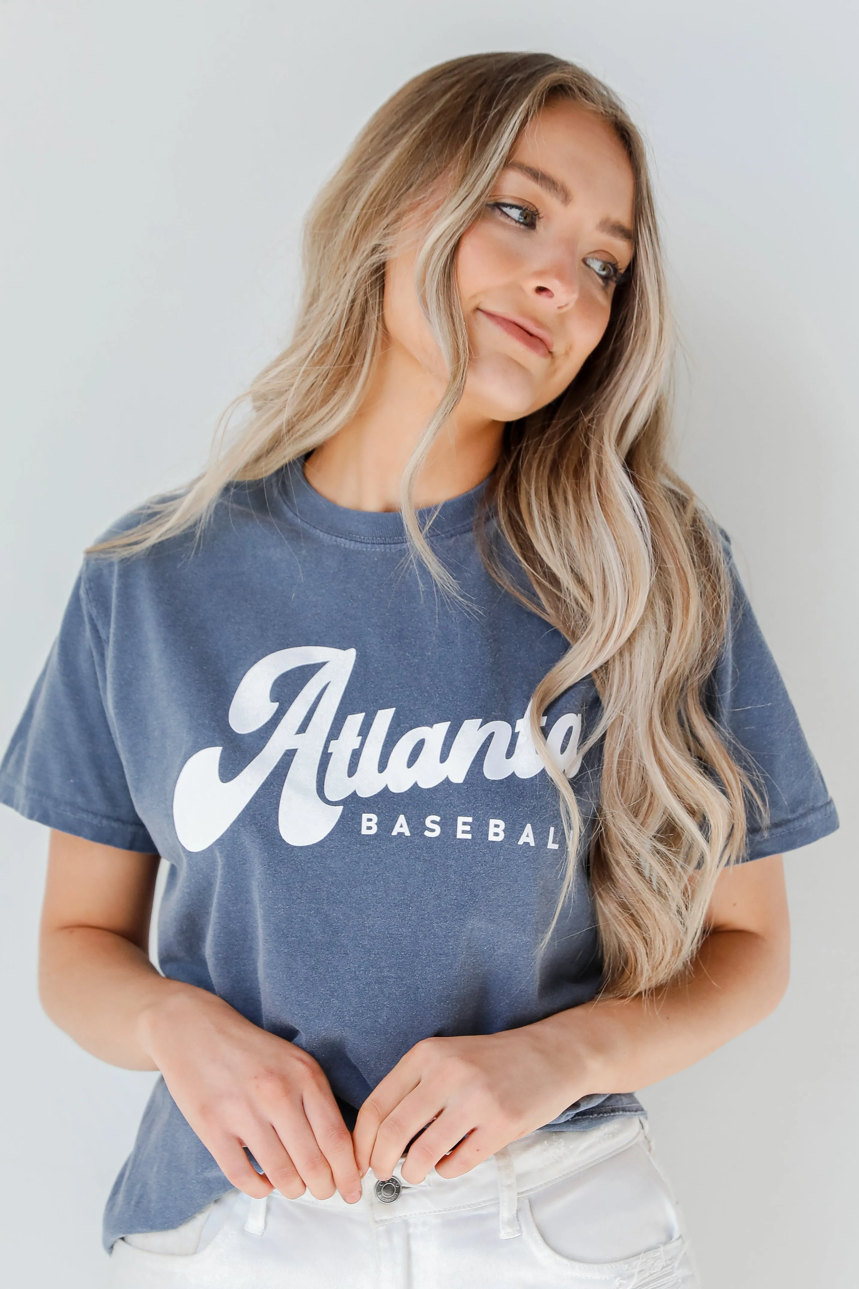 Navy Atlanta Baseball Tee