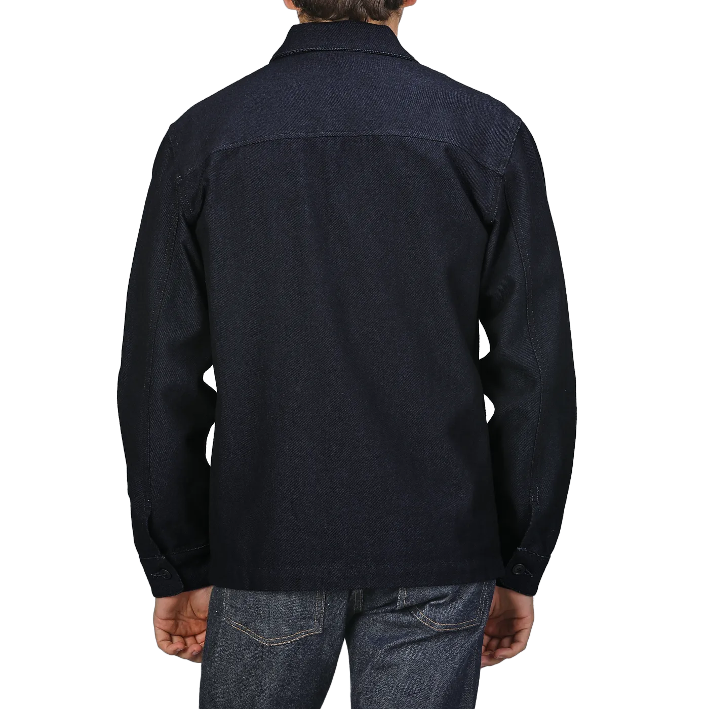 Navy Blue Wool Cotton Greto Overshirt
