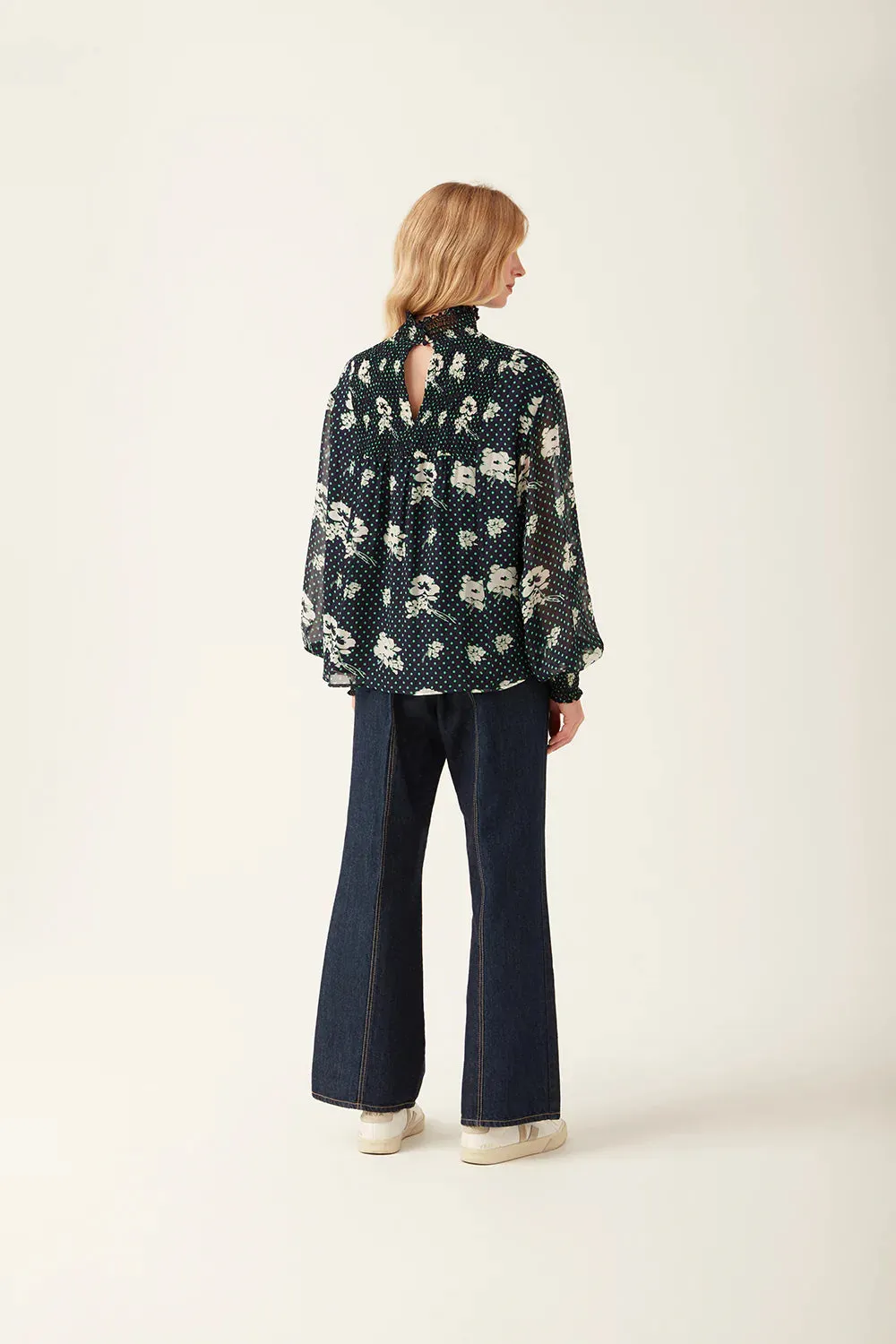 Nora Floral Dot Top