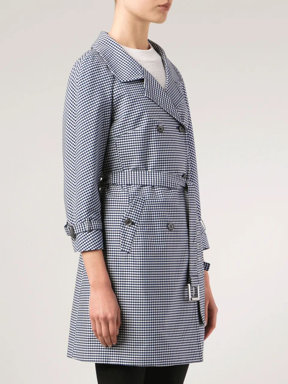 Open Neck Gingham Trench