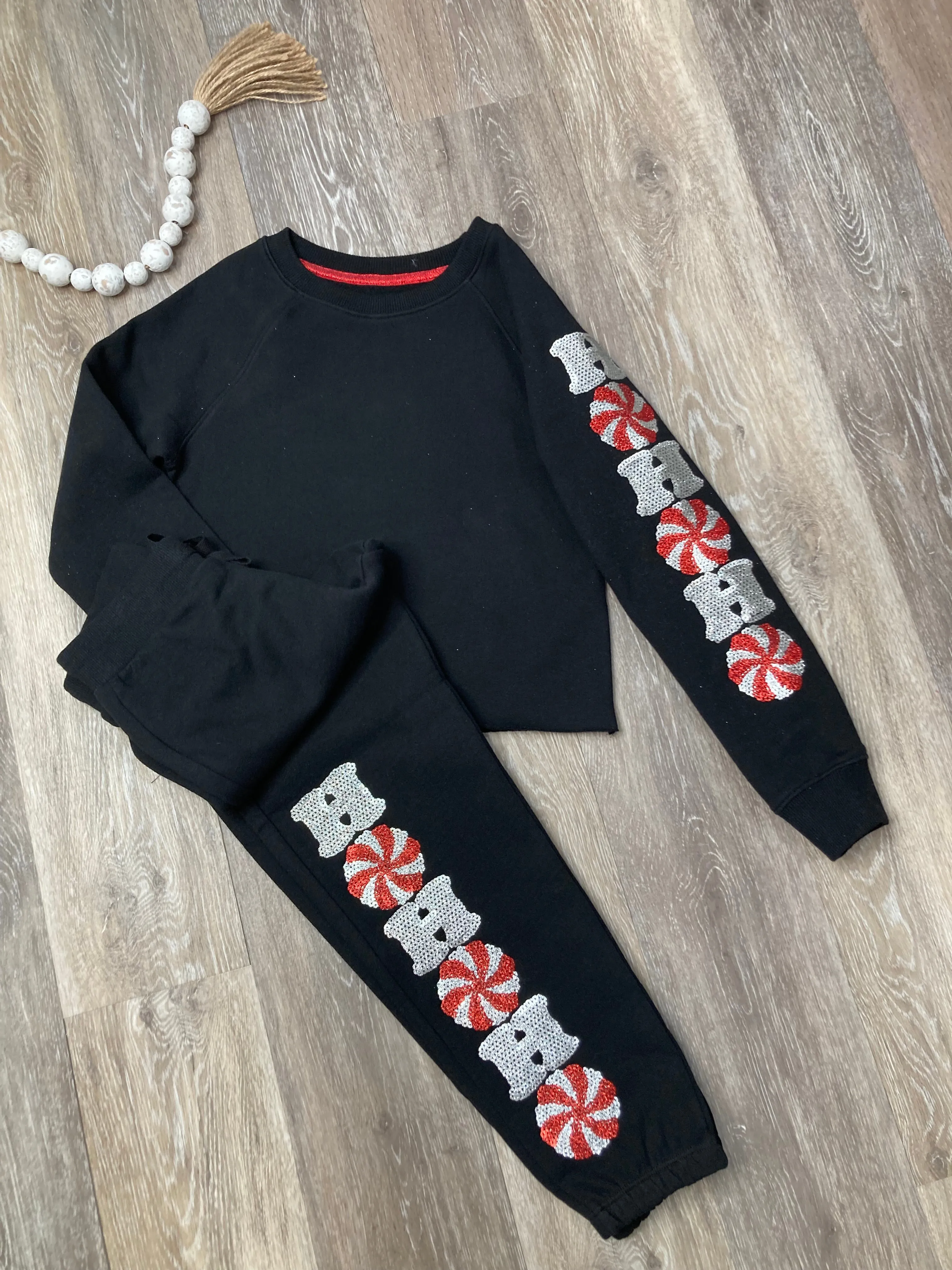 PAP Tween HoHoHo Sequins Black Joggers