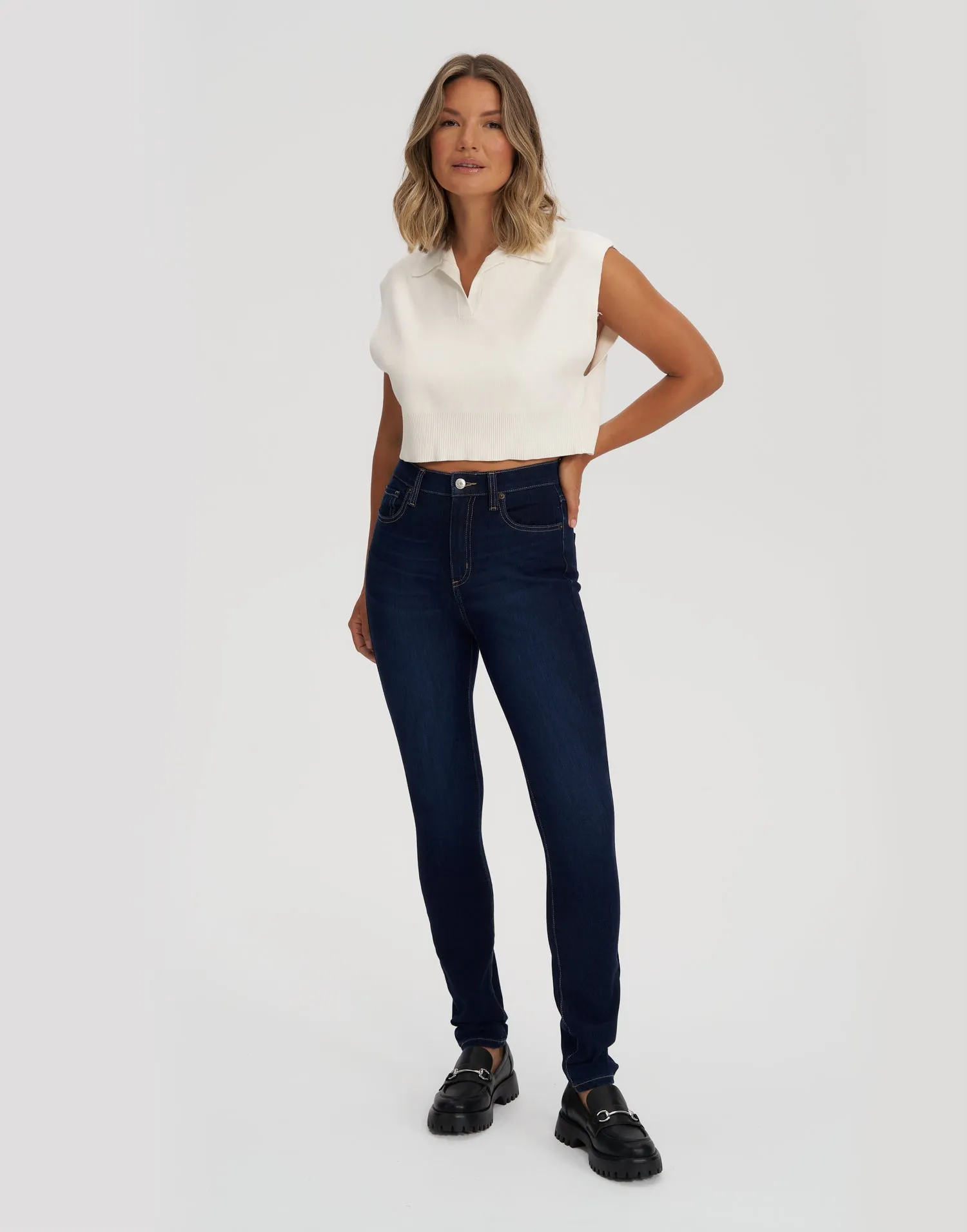RACHEL SKINNY JEANS / 30" DARK INDIE