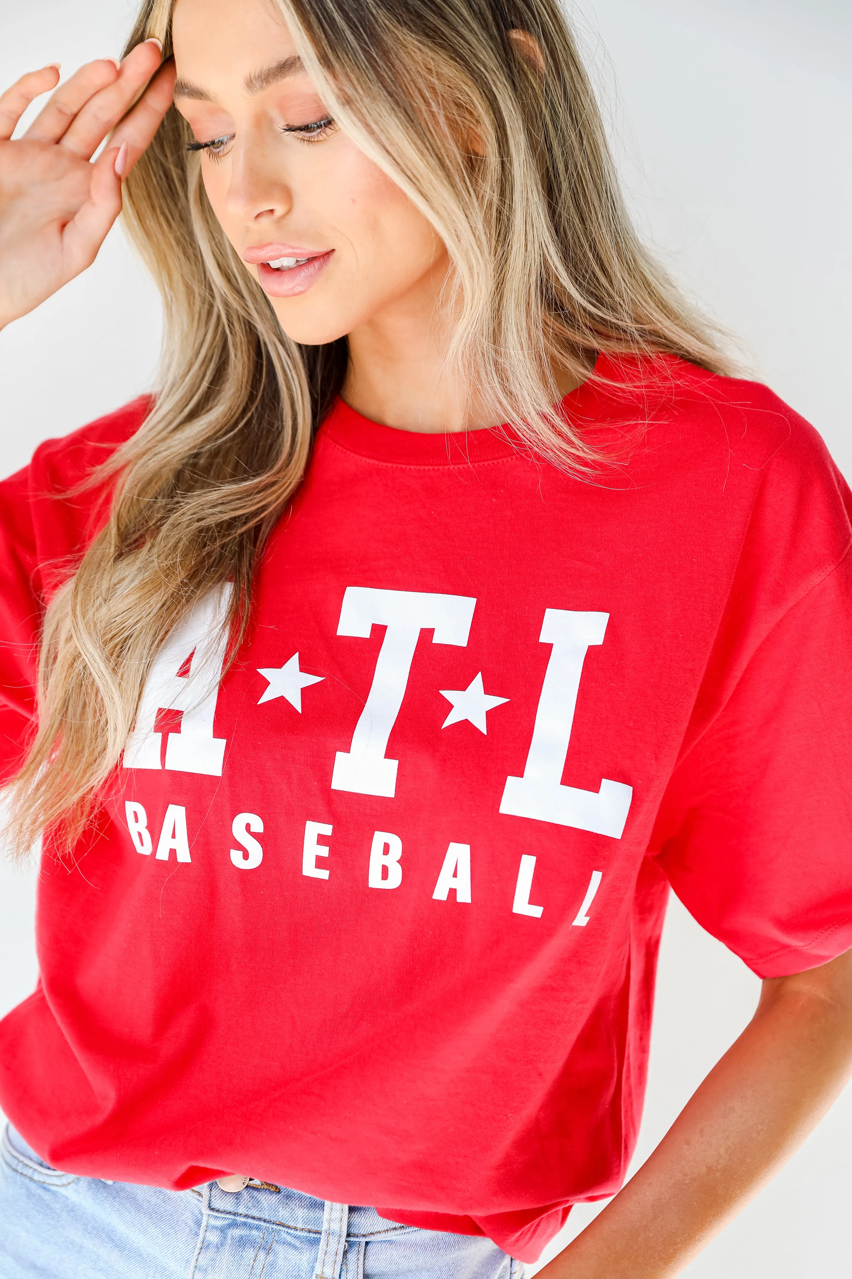 Red ATL Baseball Star Tee