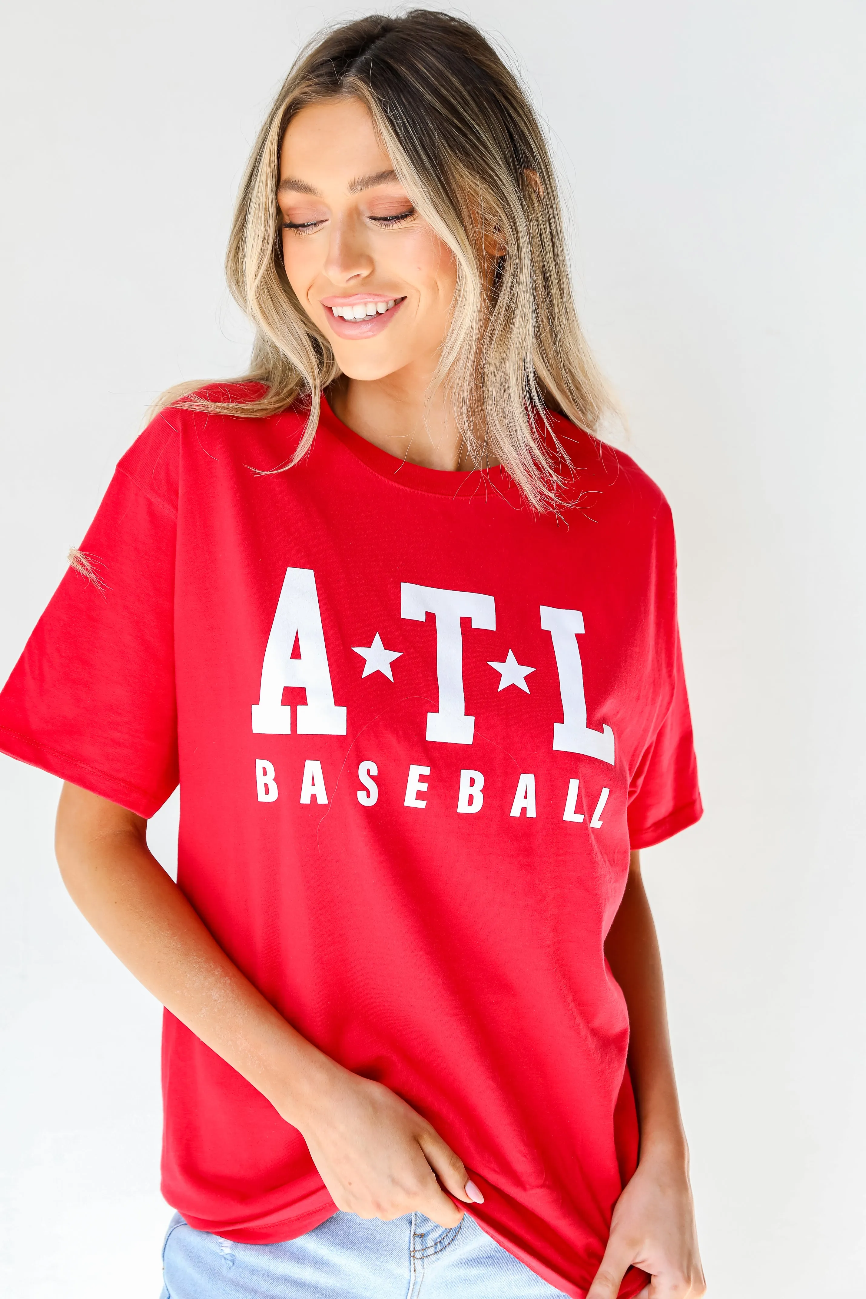Red ATL Baseball Star Tee