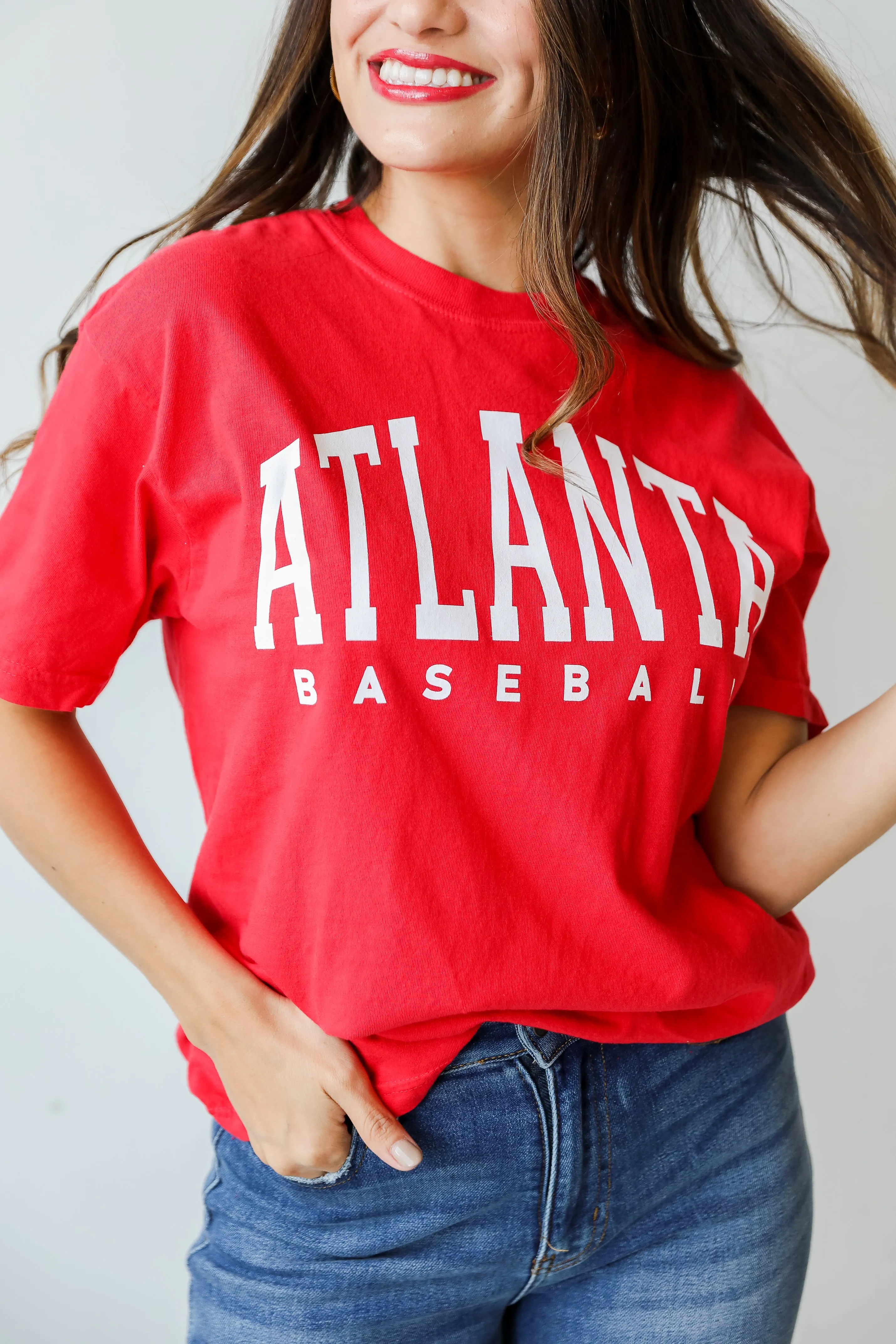 Red Atlanta Baseball Graphic Tee