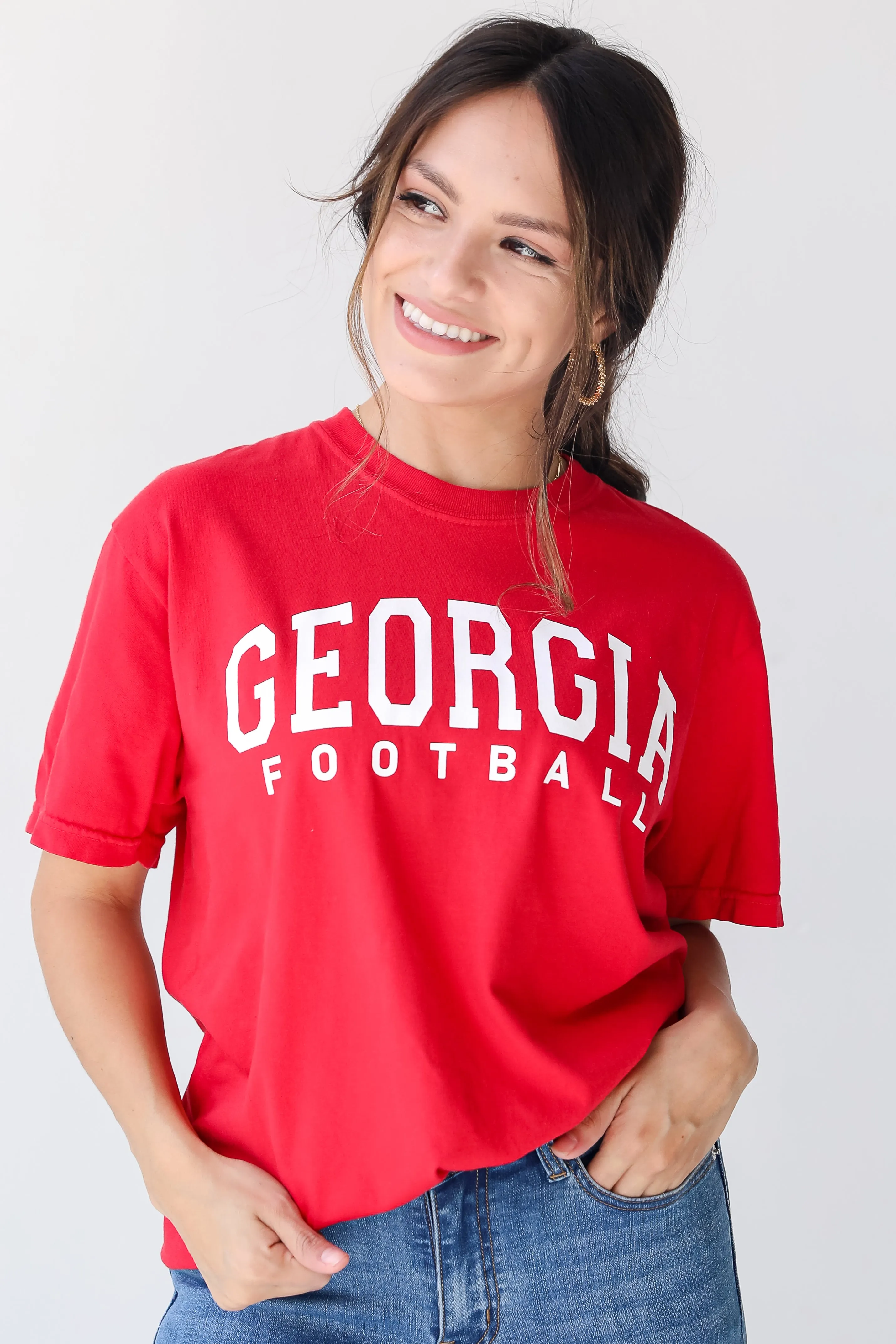 Red Georgia Football Tee