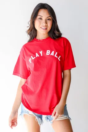Red Play Ball Graphic Tee