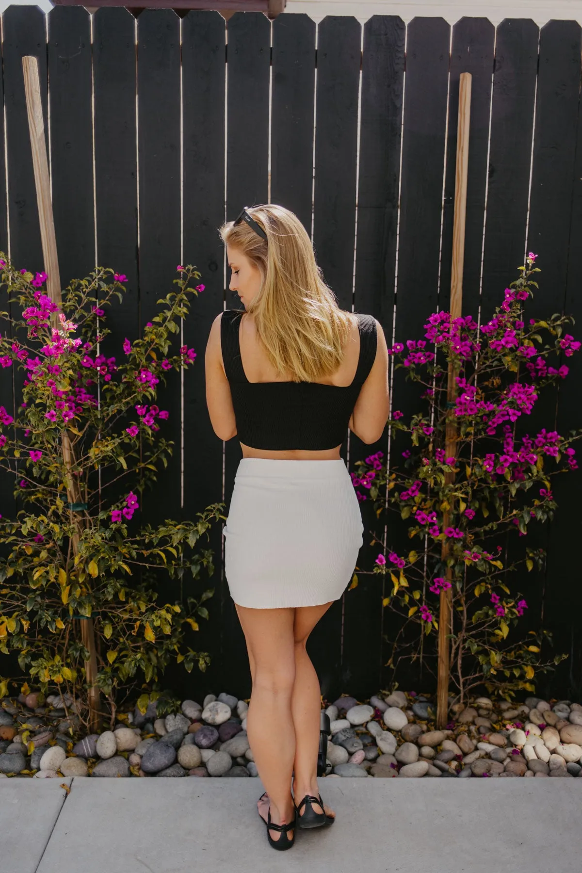 Ribbed Crop Tank Top Black