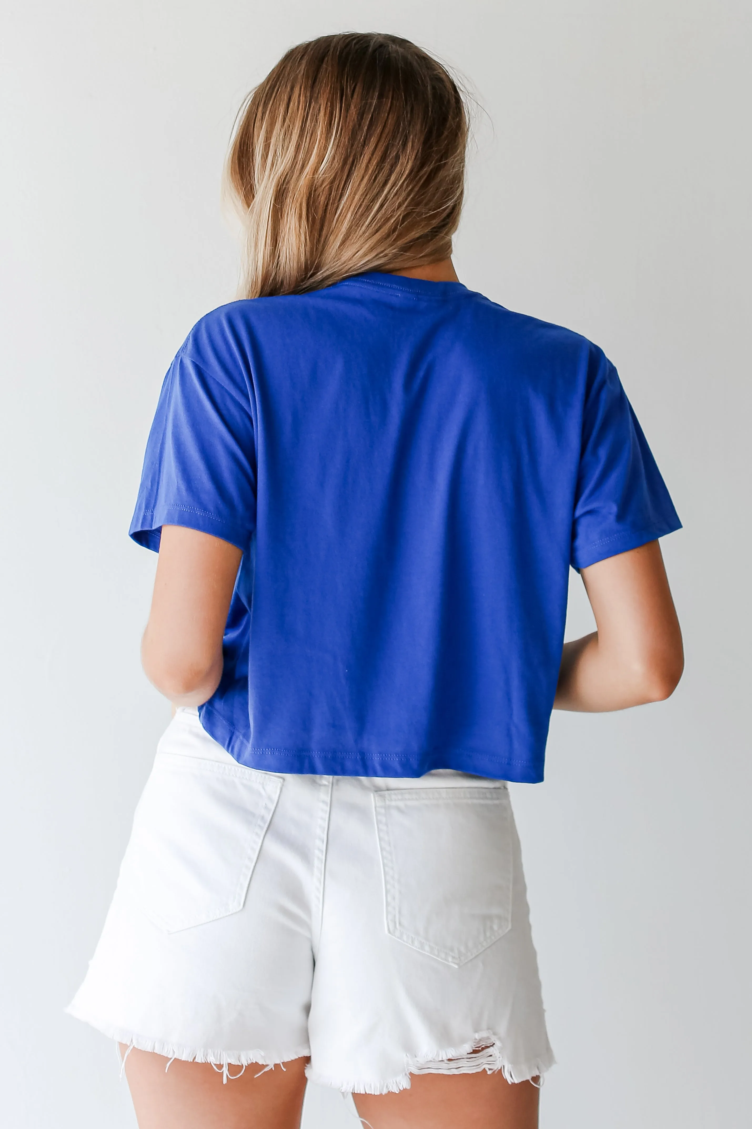 Royal Blue Atlanta Baseball Cropped Tee