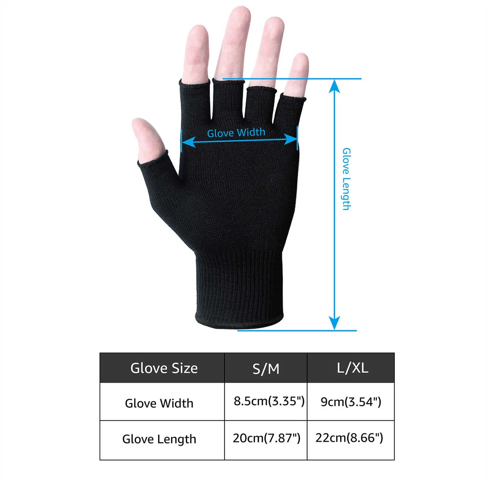 Silk Knit Fingerless Gloves (Black)