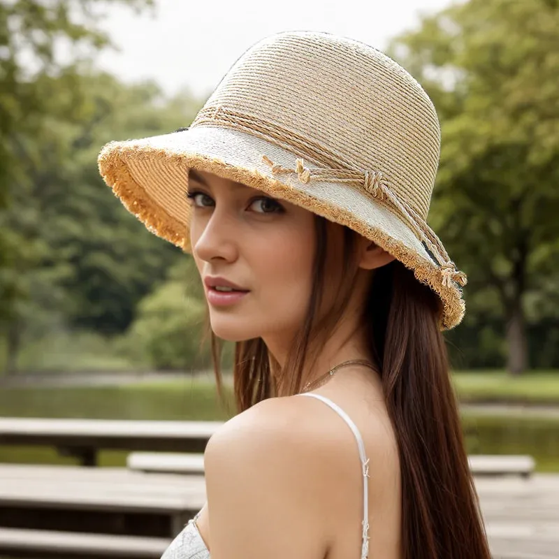Stylish Lafite Grass 2024 Summer Sun Hat with Sunscreen Protection