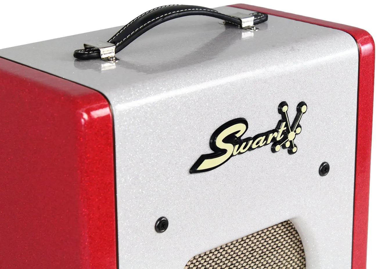 Swart Space Tone Atomic Jr Amp, White, Red Sparkle