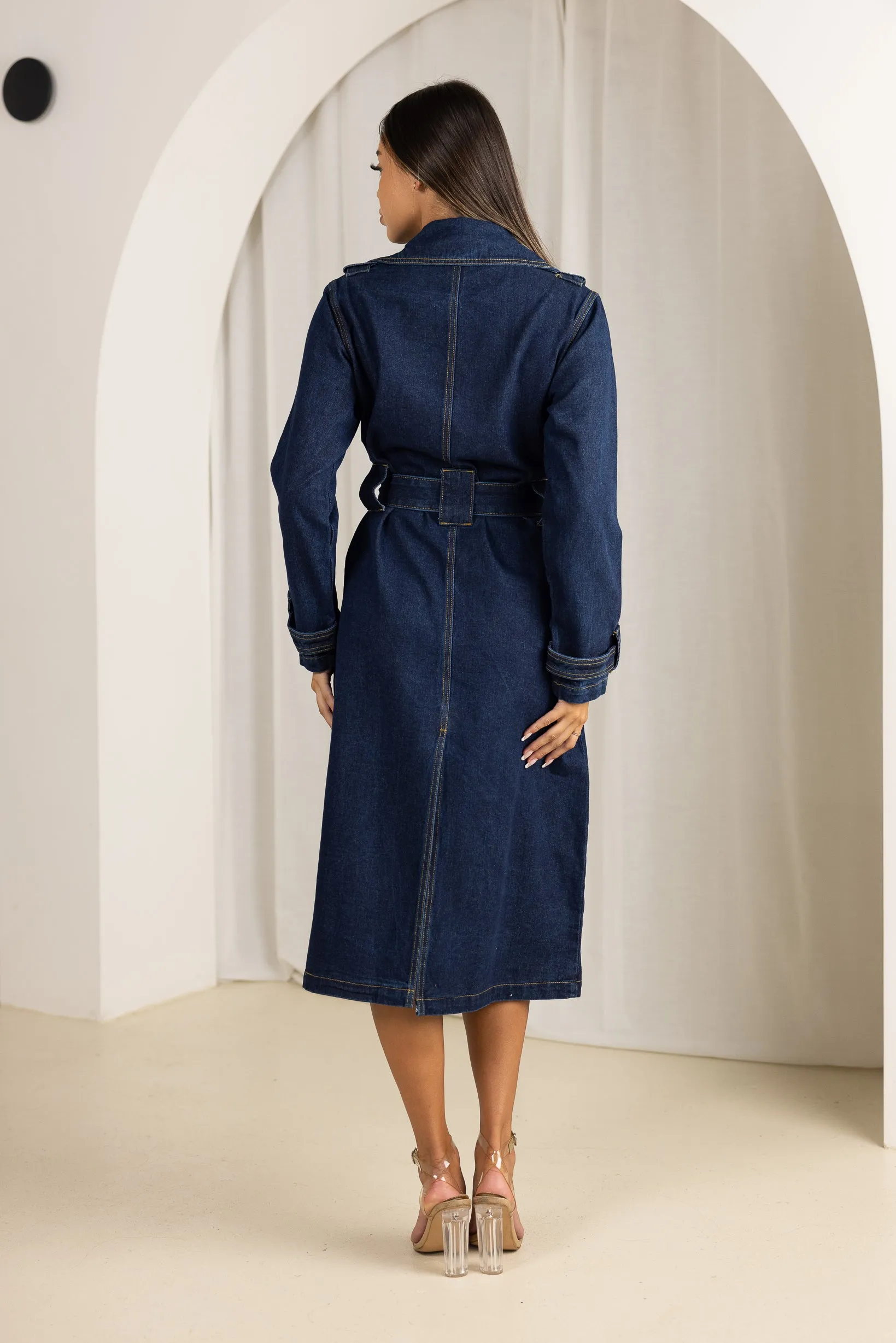 Taryn Denim Trench Coat