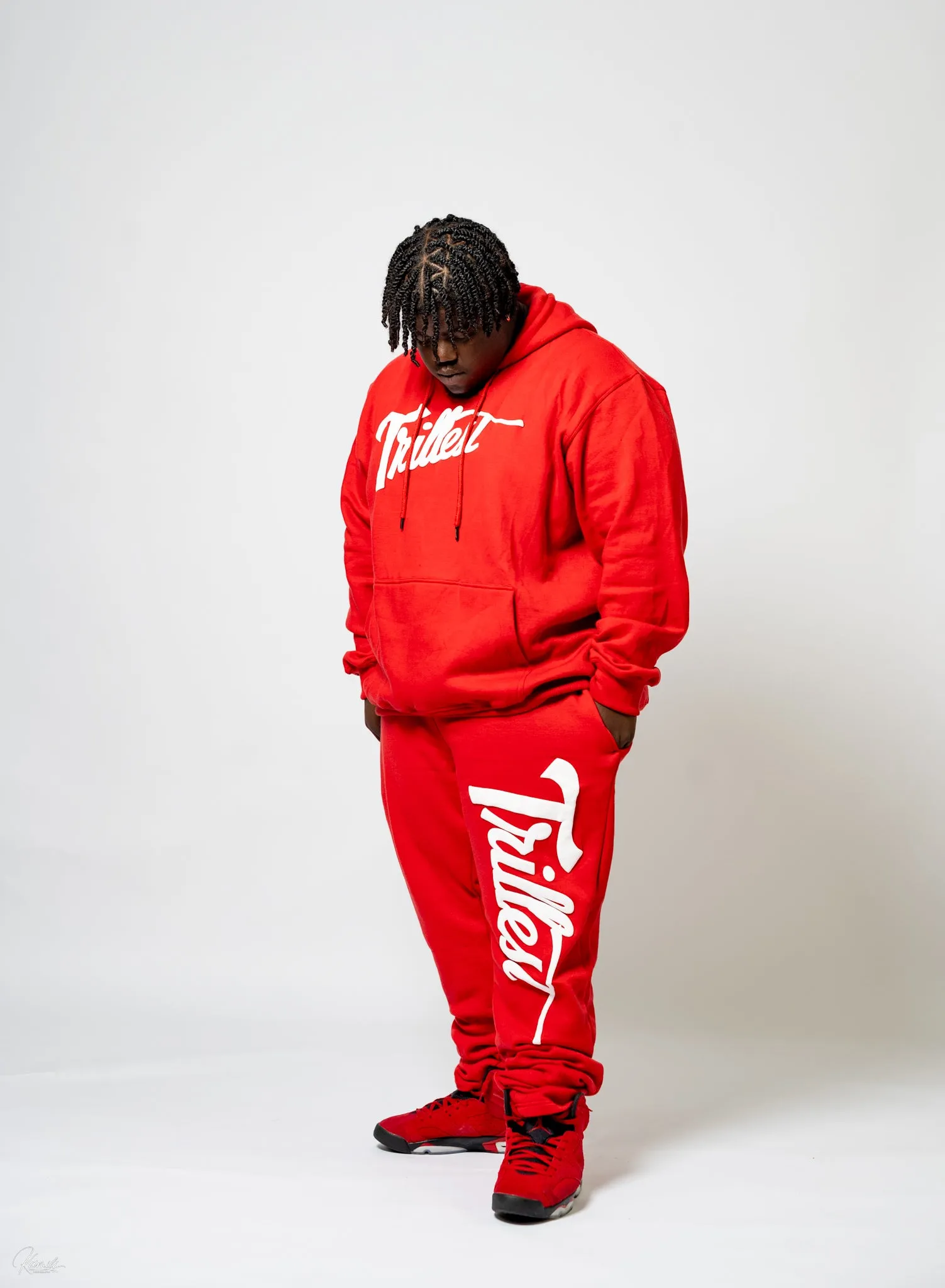 Trillest Straight Leg Joggers - Red\White